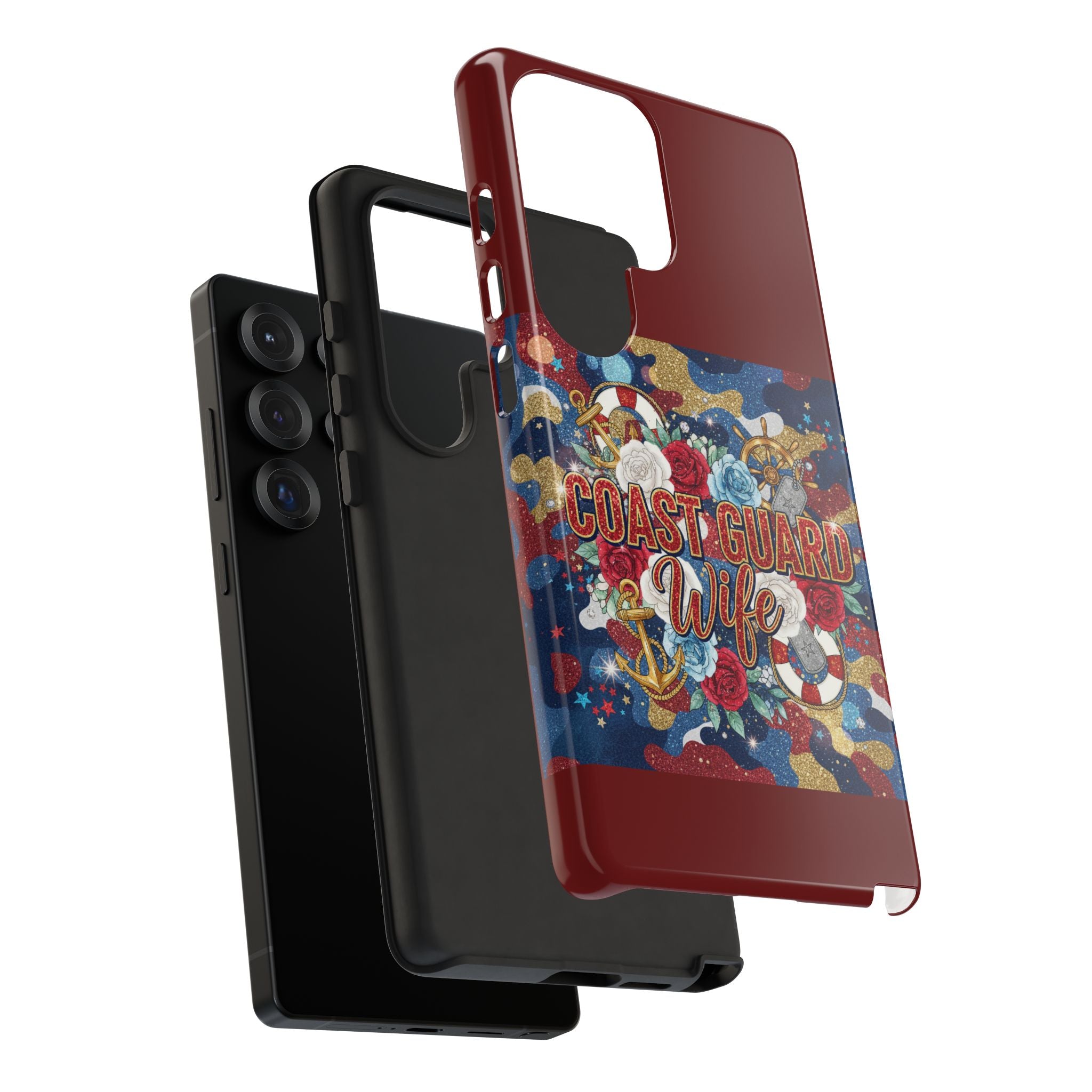 Coast Guard Wife Tough Phone Case — Patriotic Anchor & Lifebuoy Design