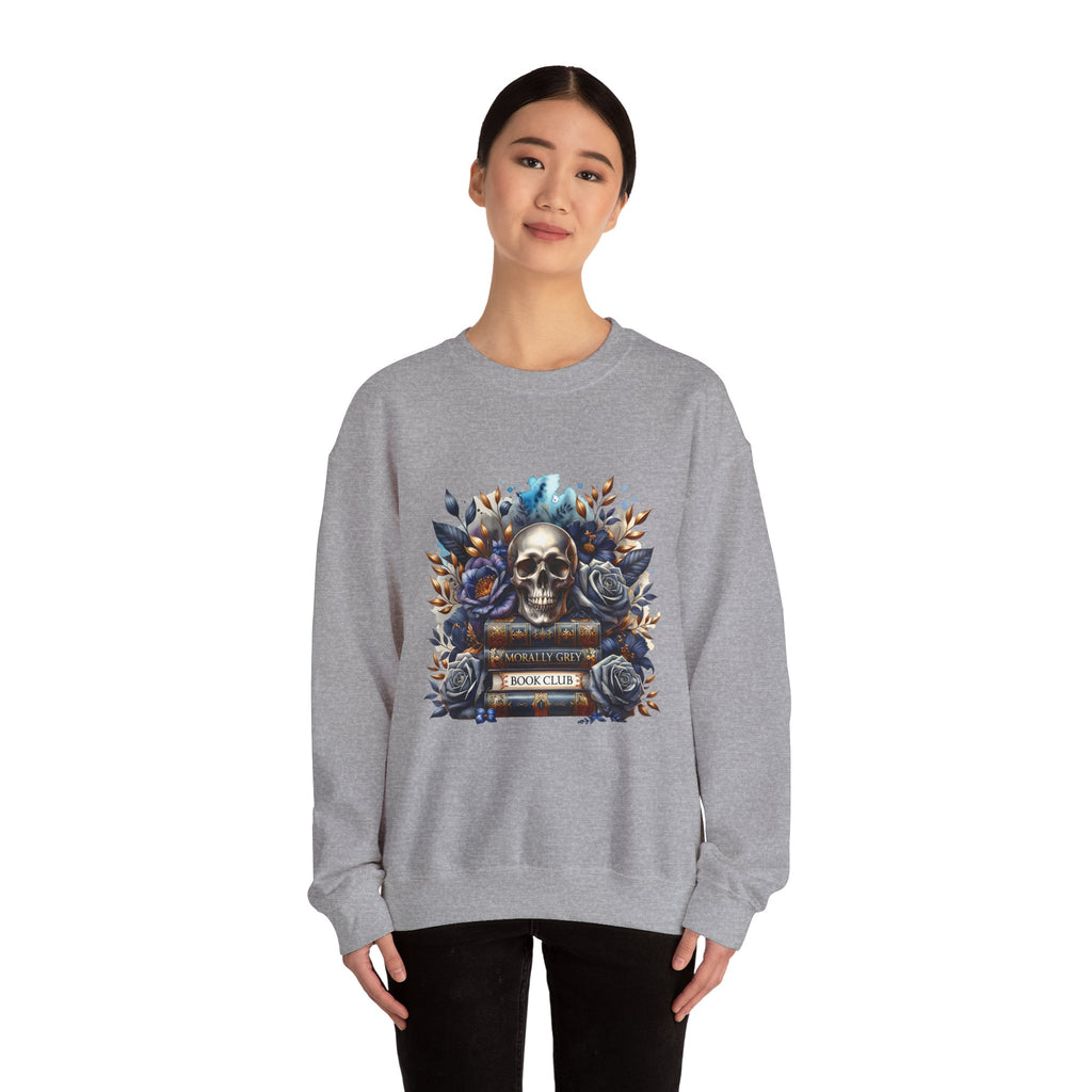 Skull & Books Crewneck Sweatshirt — Gothic Book Club Sweater