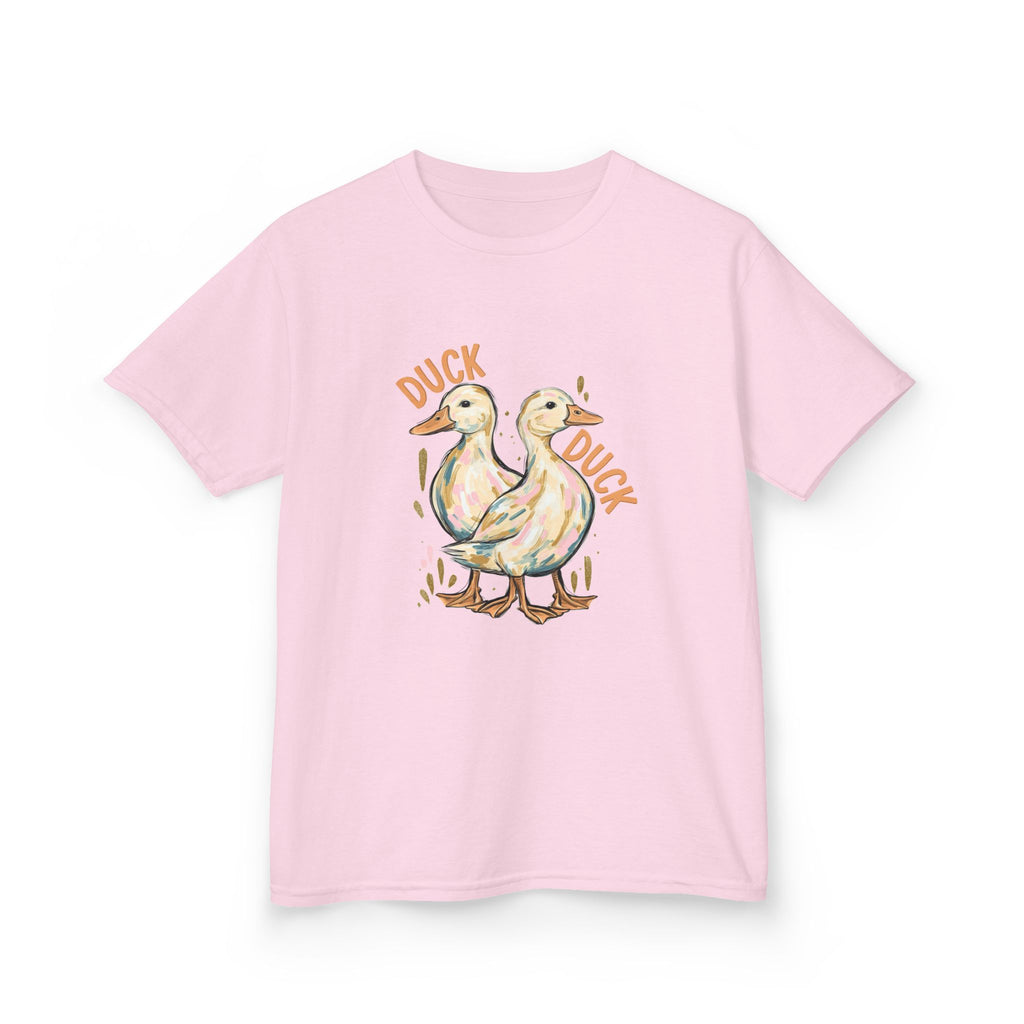 Kids Tee — Cute Duck & Goose Illustration ("Duck Duck" Front, "Goose" Back)