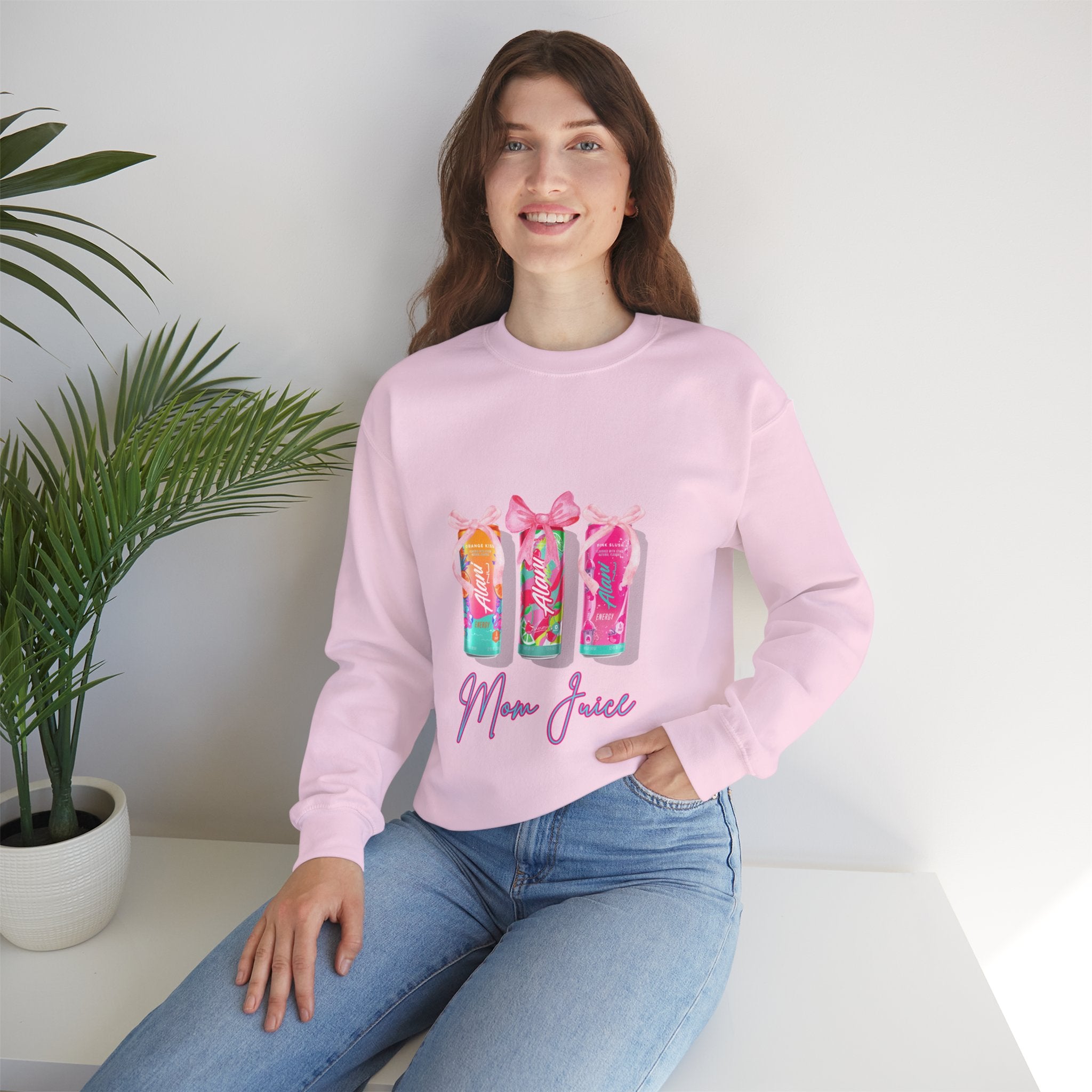 Mom Juice Sweatshirt – Cute Tropical Juice Cups Graphic Crewneck