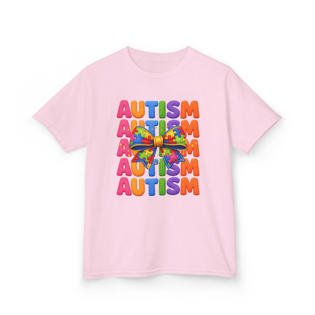 Kids Autism Awareness T-Shirt — Colorful Puzzle Ribbon Design