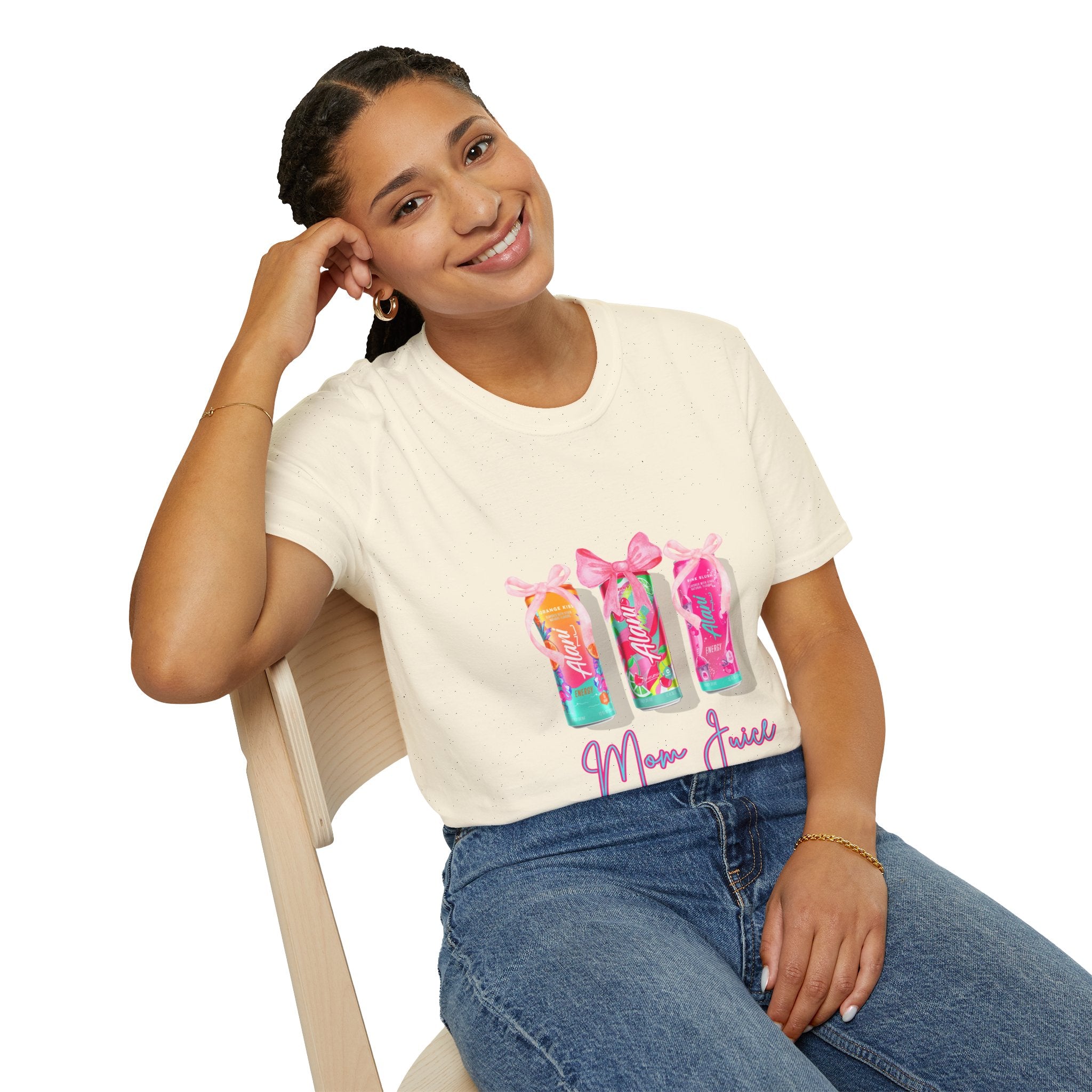 Mom Juice T-Shirt — Floral Bottle Graphic Tee for Moms