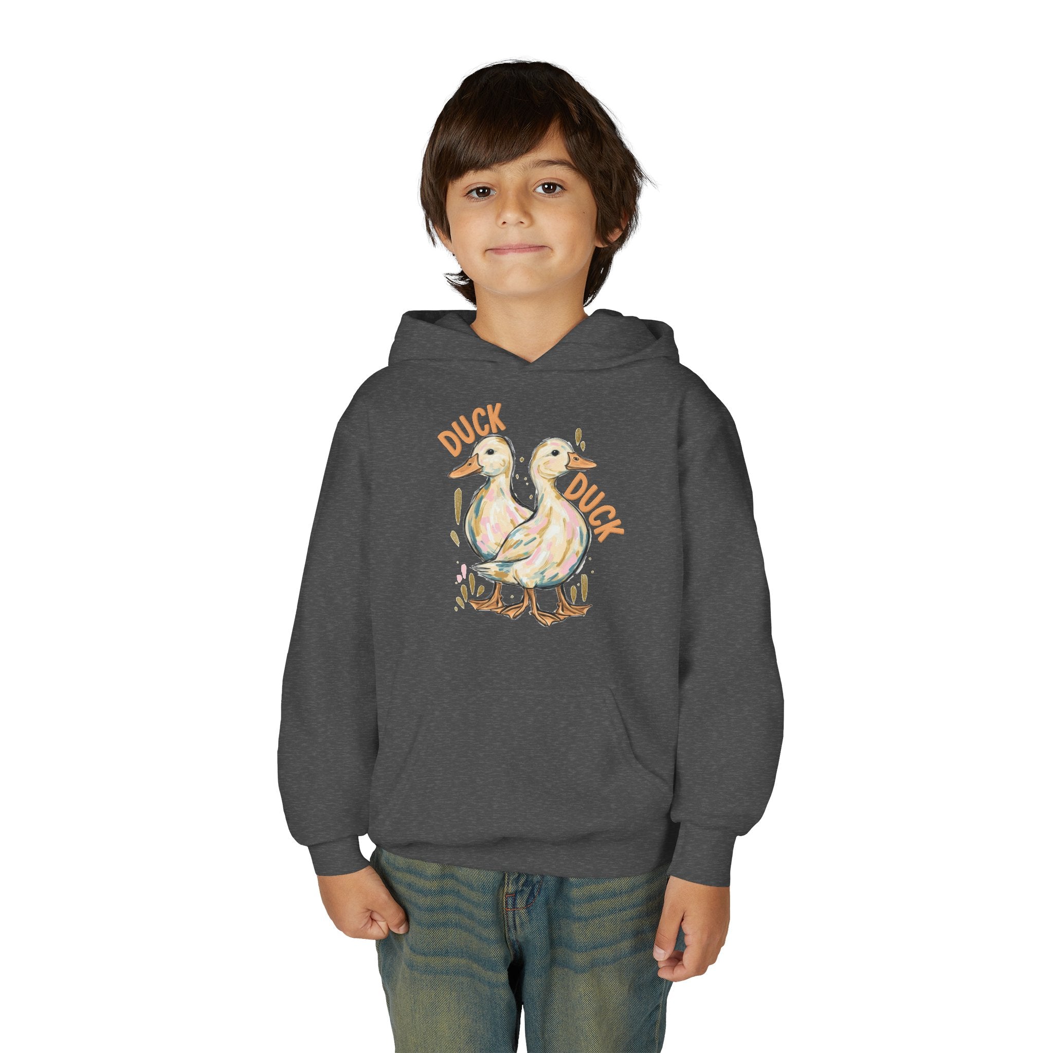 Youth Hoodie — Cute 'Duck Duck Goose' Watercolor Ducks Pullover