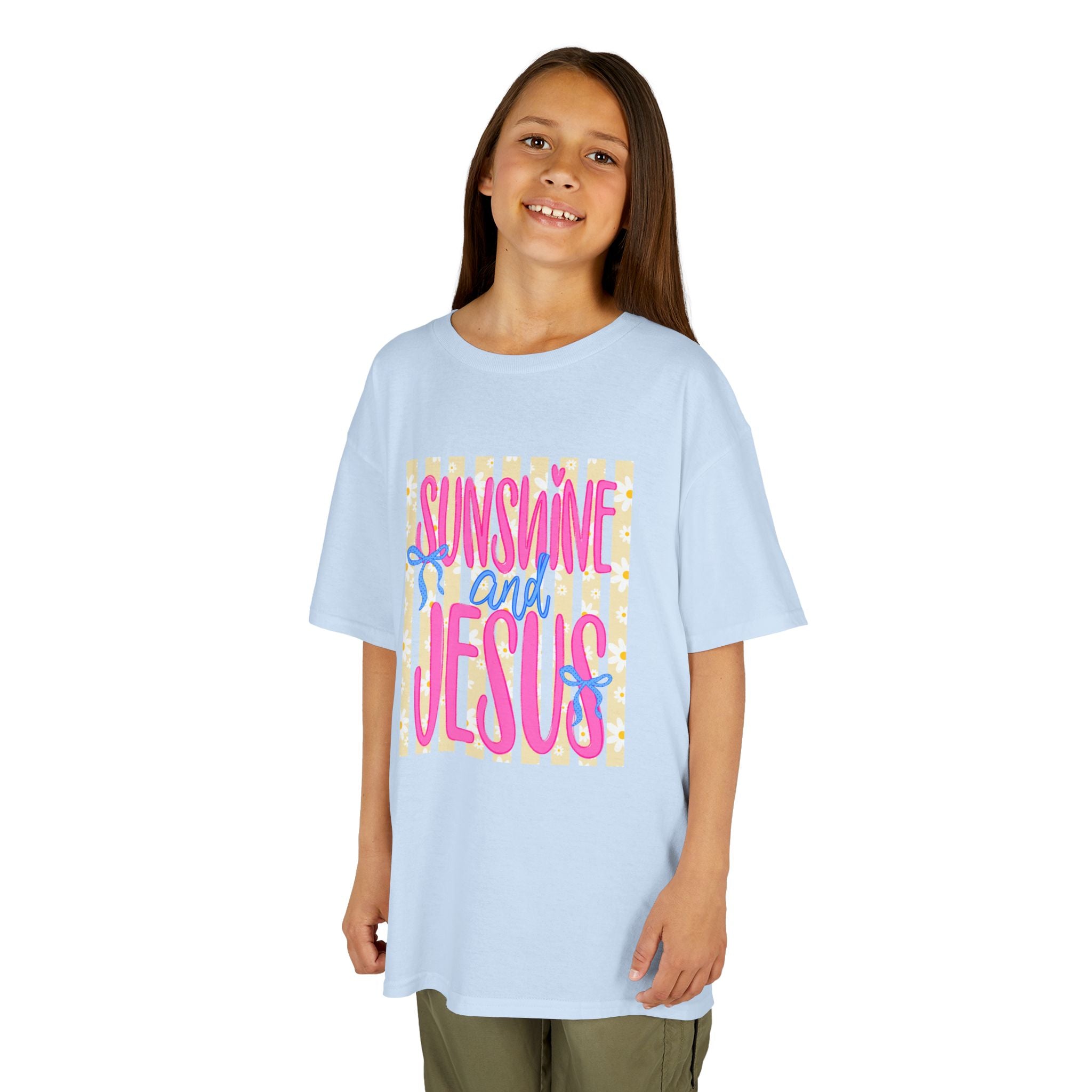 Kids T‑Shirt — "Sunshine and Jesus" Bright Faith Graphic Tee
