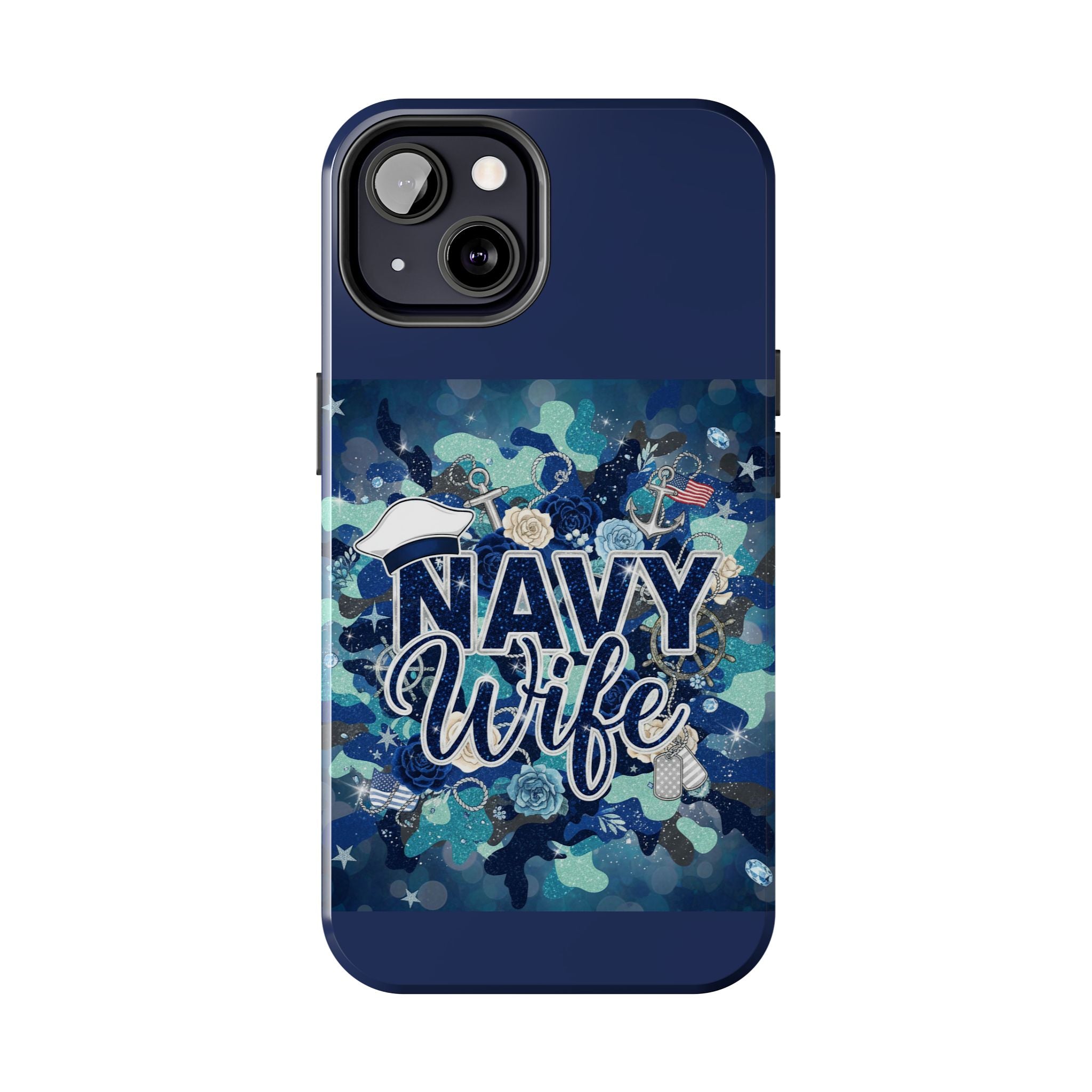Navy Wife Tough Phone Case — Military Camouflage Protective Phone Cover, Perfect Gift for Navy Spouses