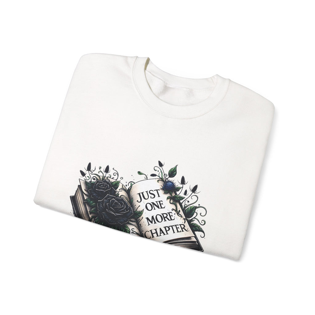 Book Lover Sweatshirt — "Just One More Chapter" Cozy Reader Crewneck