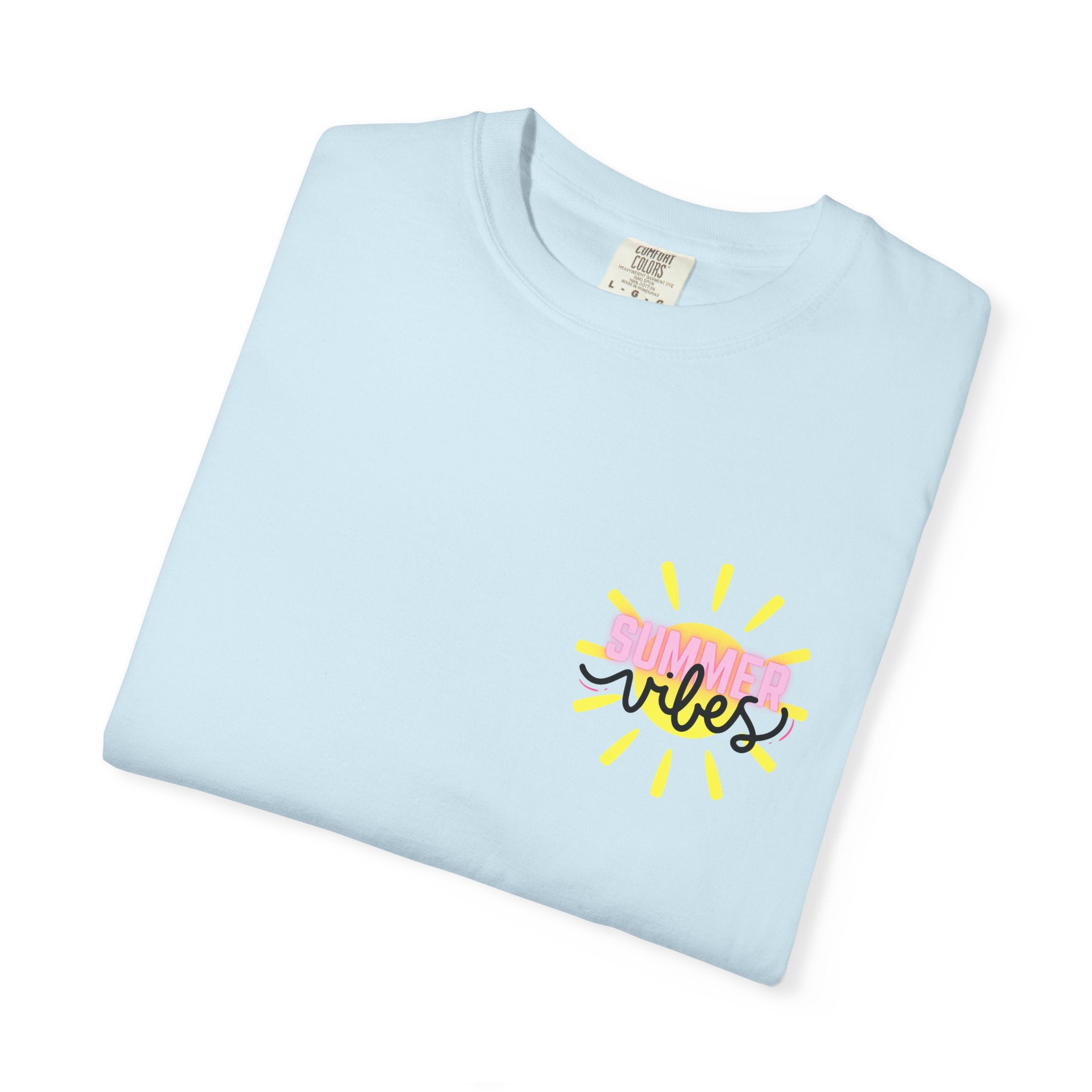 Summer Vibes T-Shirt — Pink Floatie & Checkered Graphic
