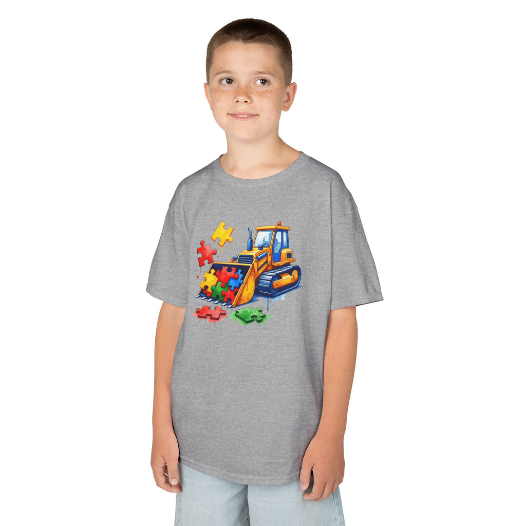 Kids Bulldozer Puzzle Tee — Construction Truck Shirt for Toddlers
