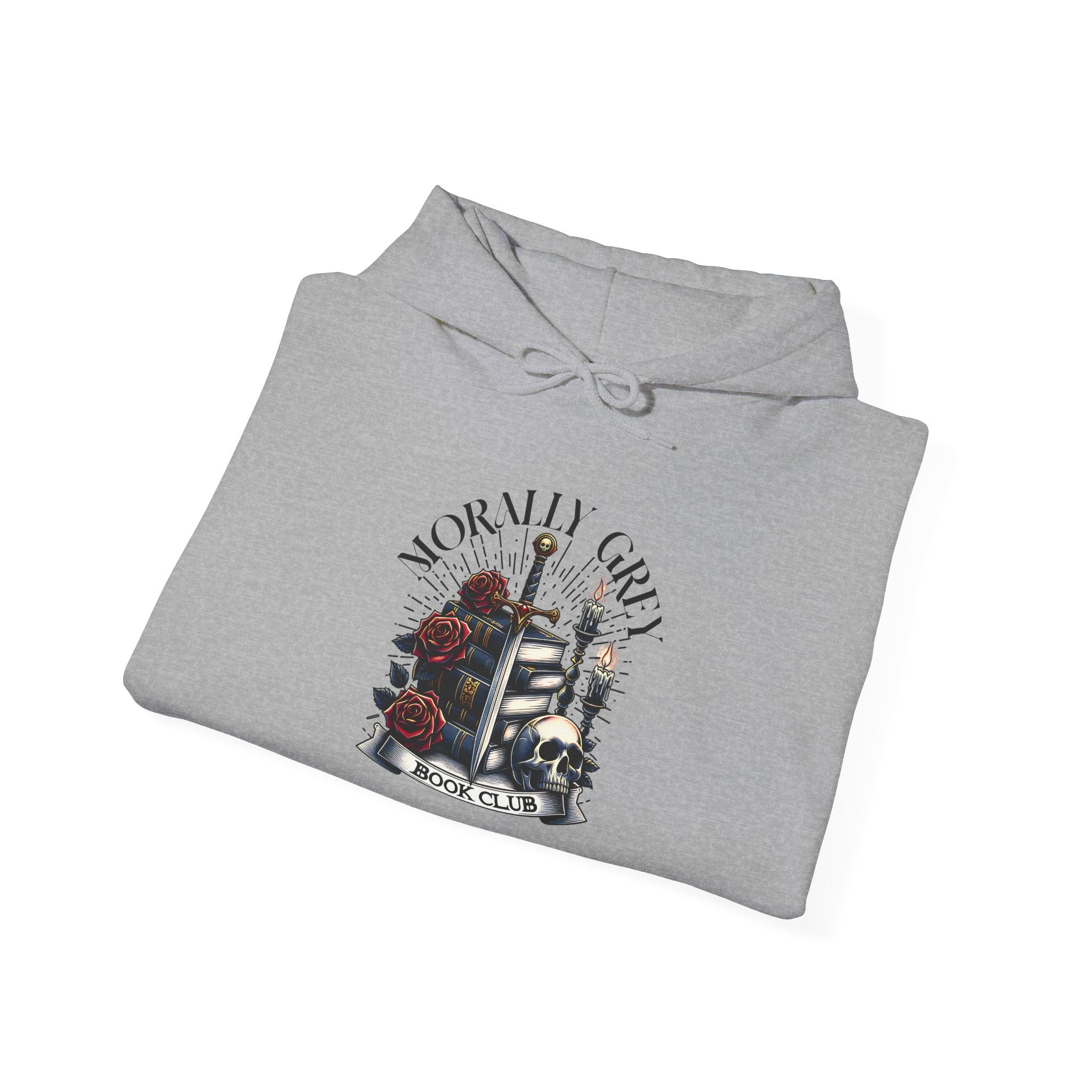 Horror Girl Graphic Hoodie – Gothic Roses & Vintage Candle Illustration