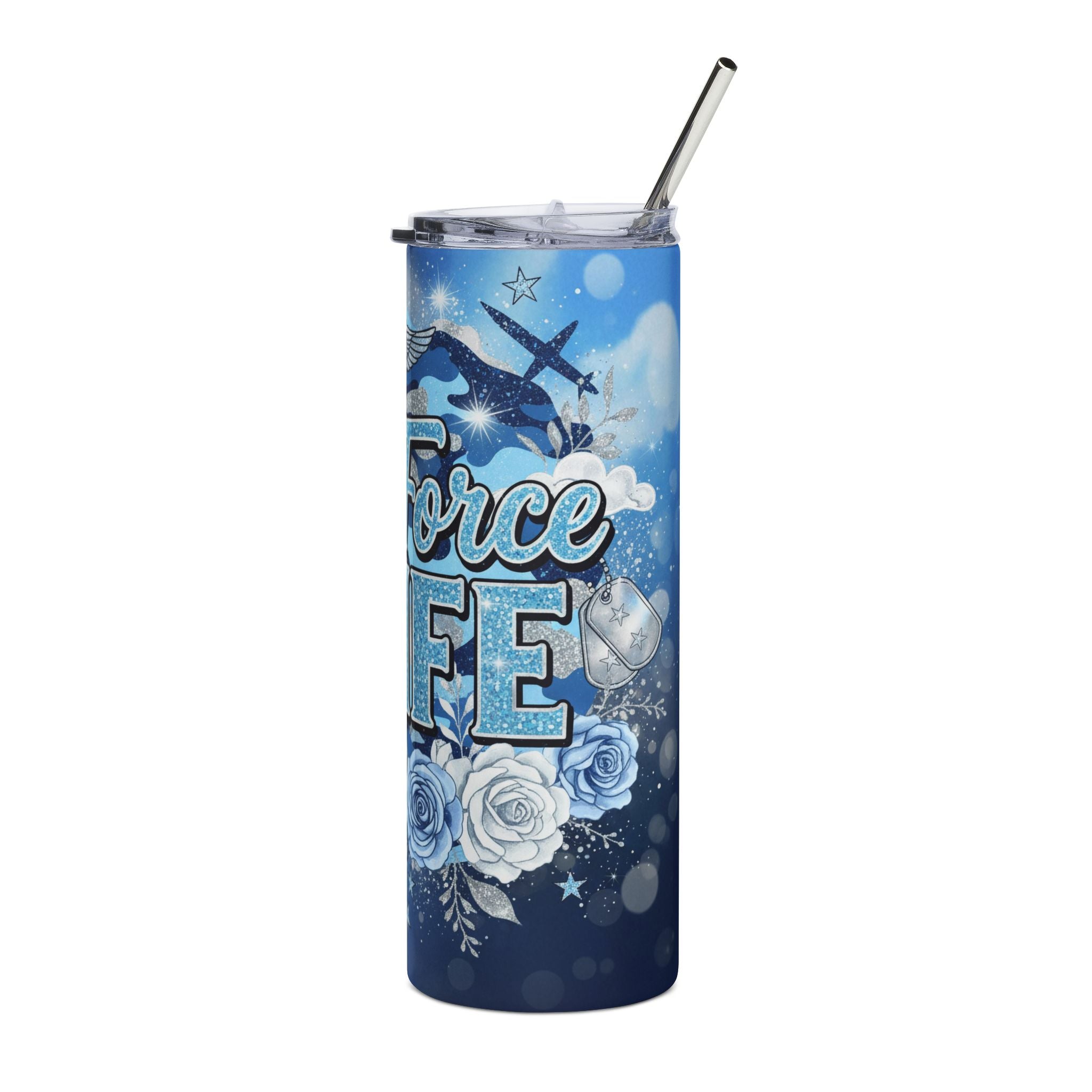 Air Force Wife 20oz Stainless Steel Tumbler — Military Spouse Travel Mug