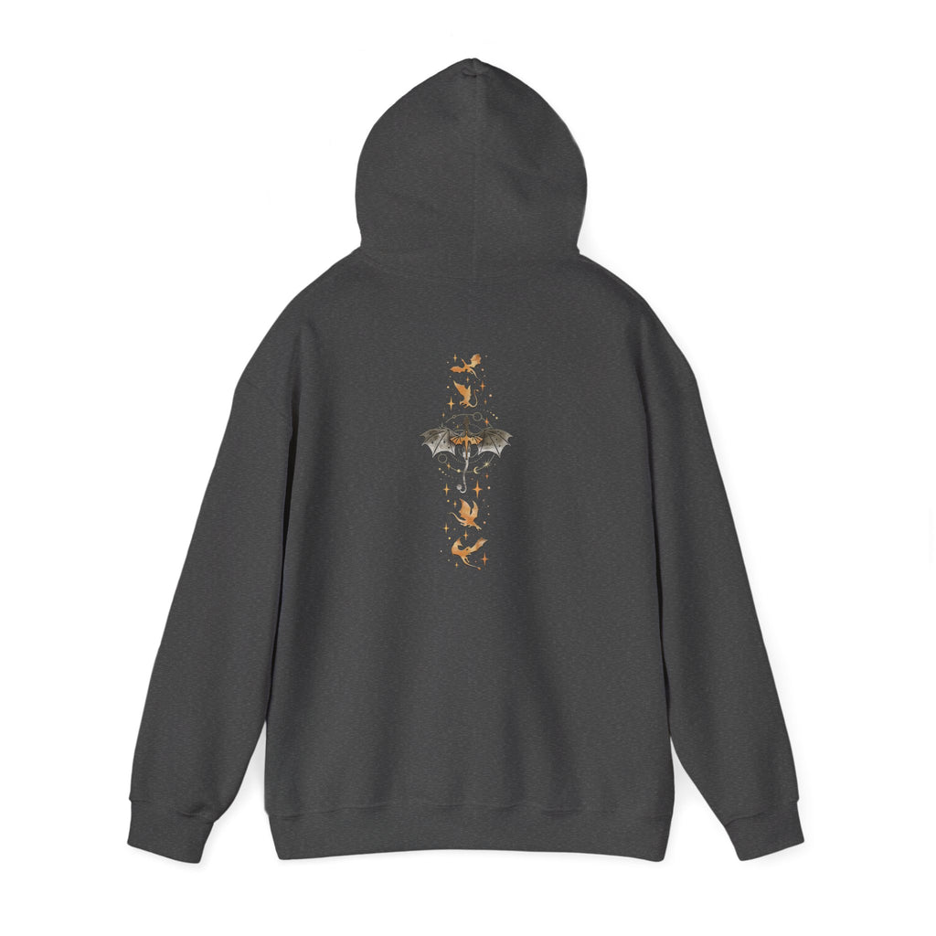 Bookish Bat Hoodie — Vintage Flying Books Graphic Pullover