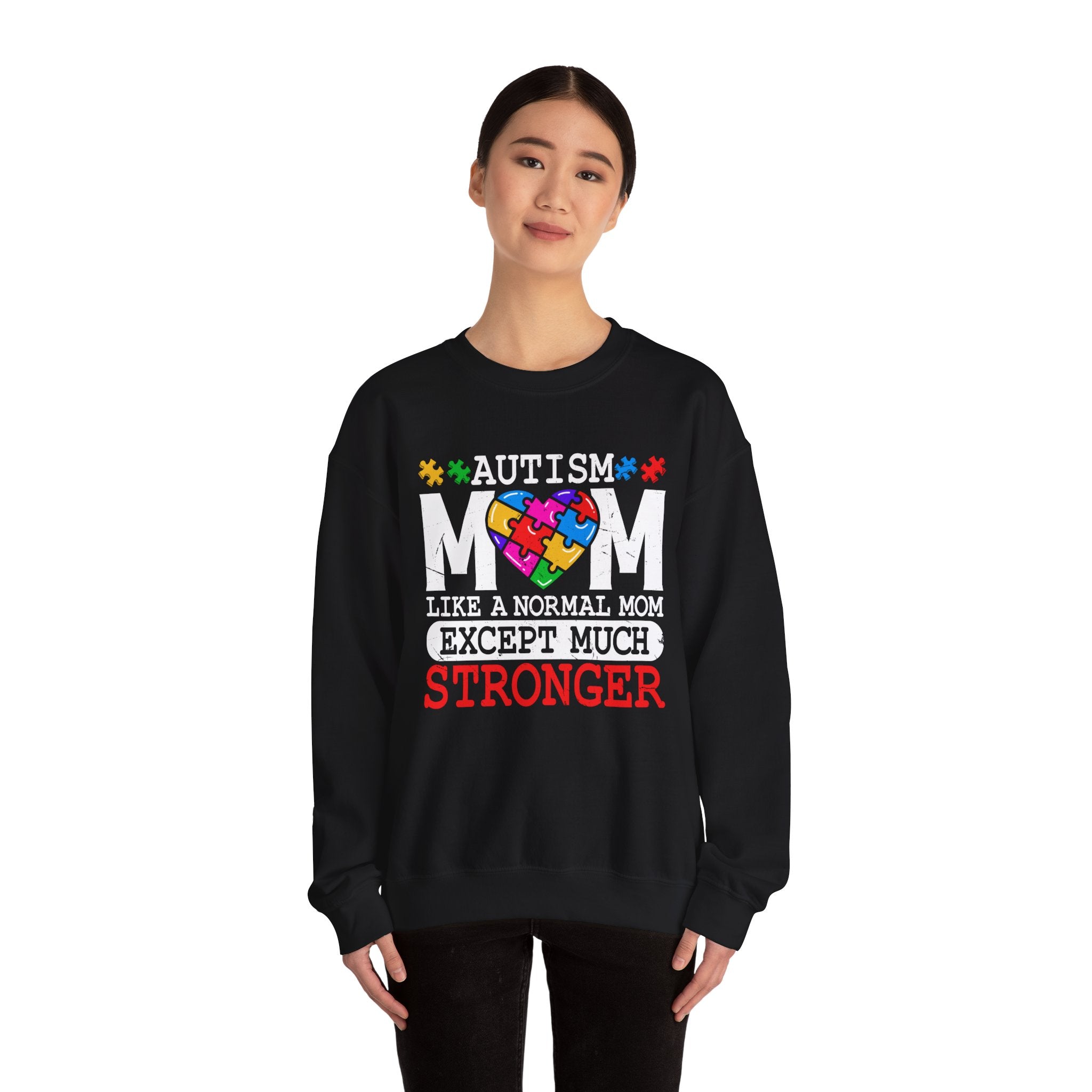 Autism Puzzle Heart Sweatshirt — STRONGER Support Crewneck