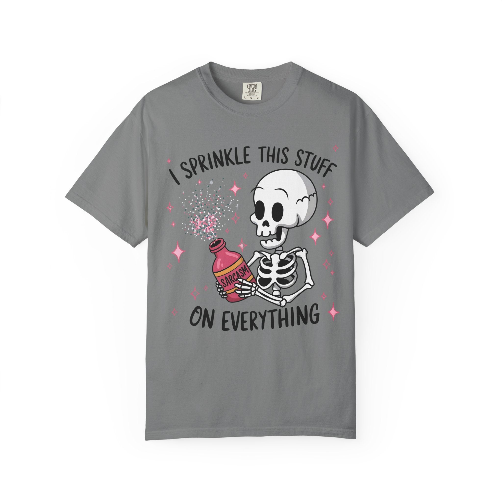 Skeleton Sprinkles T-Shirt — "I Sprinkle This Stuff On Everything" Cute Goth Graphic Tee