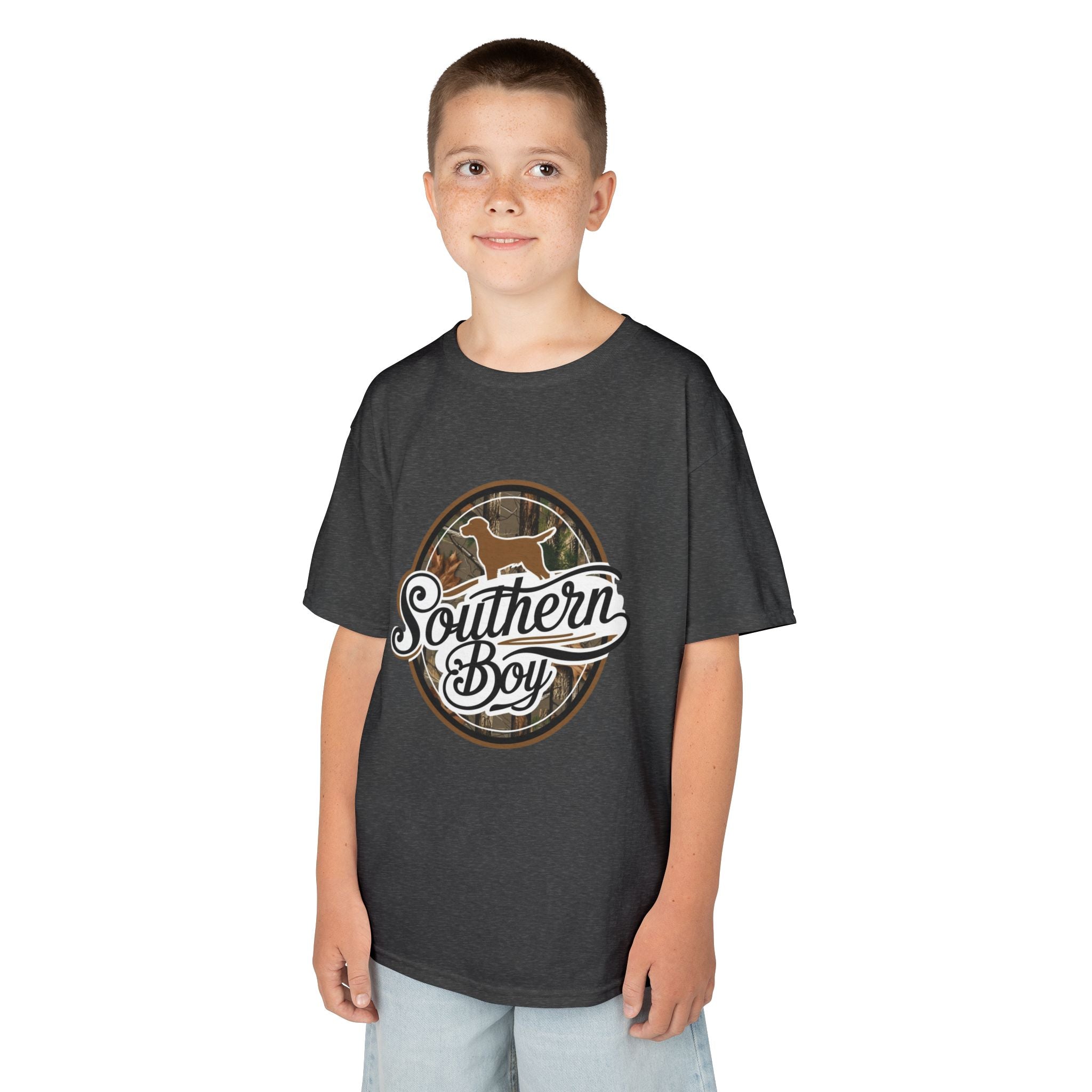 Kids "Southern Boy" Graphic Tee — Rustic Camouflage Horse Design