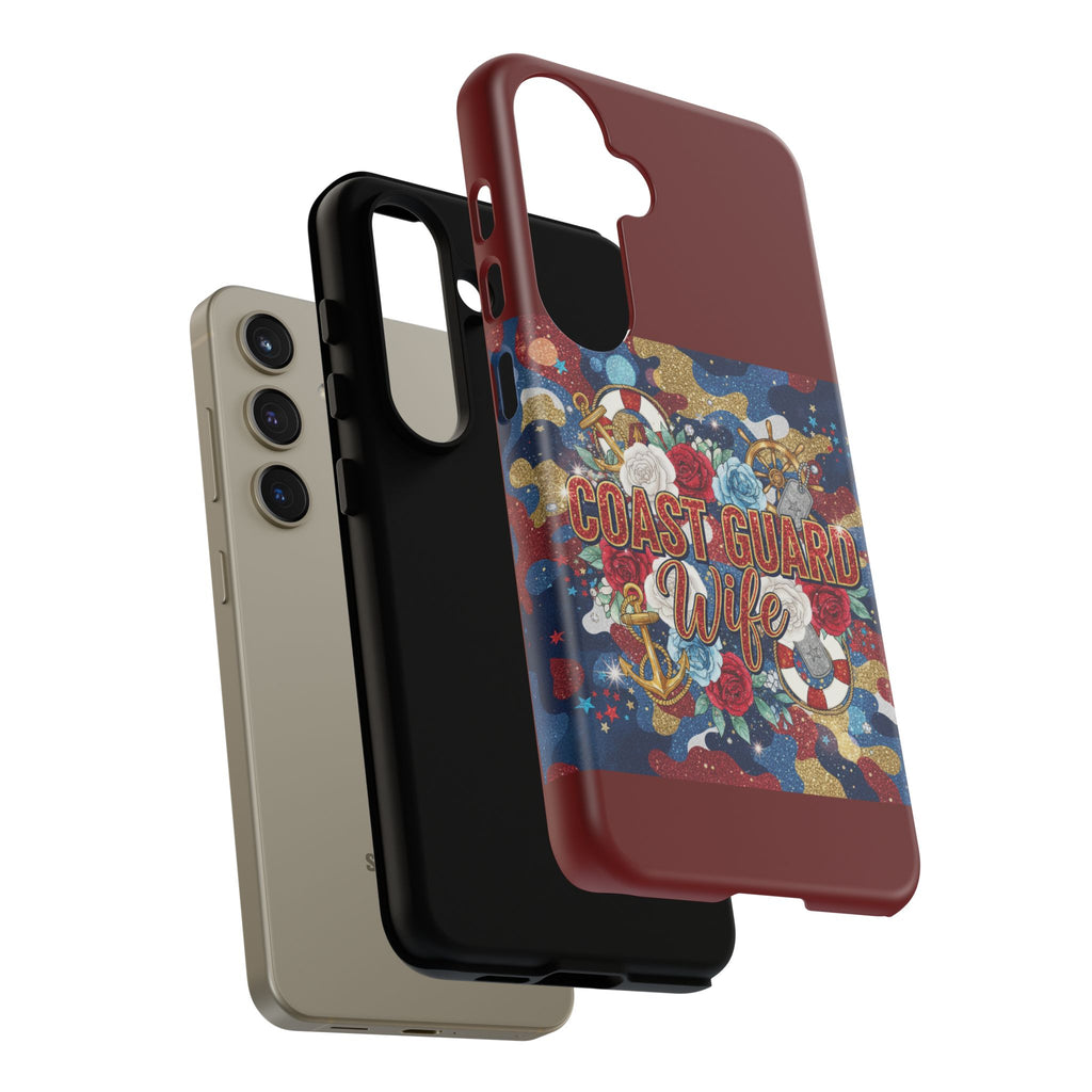 Coast Guard Wife Tough Phone Case — Patriotic Anchor & Lifebuoy Design