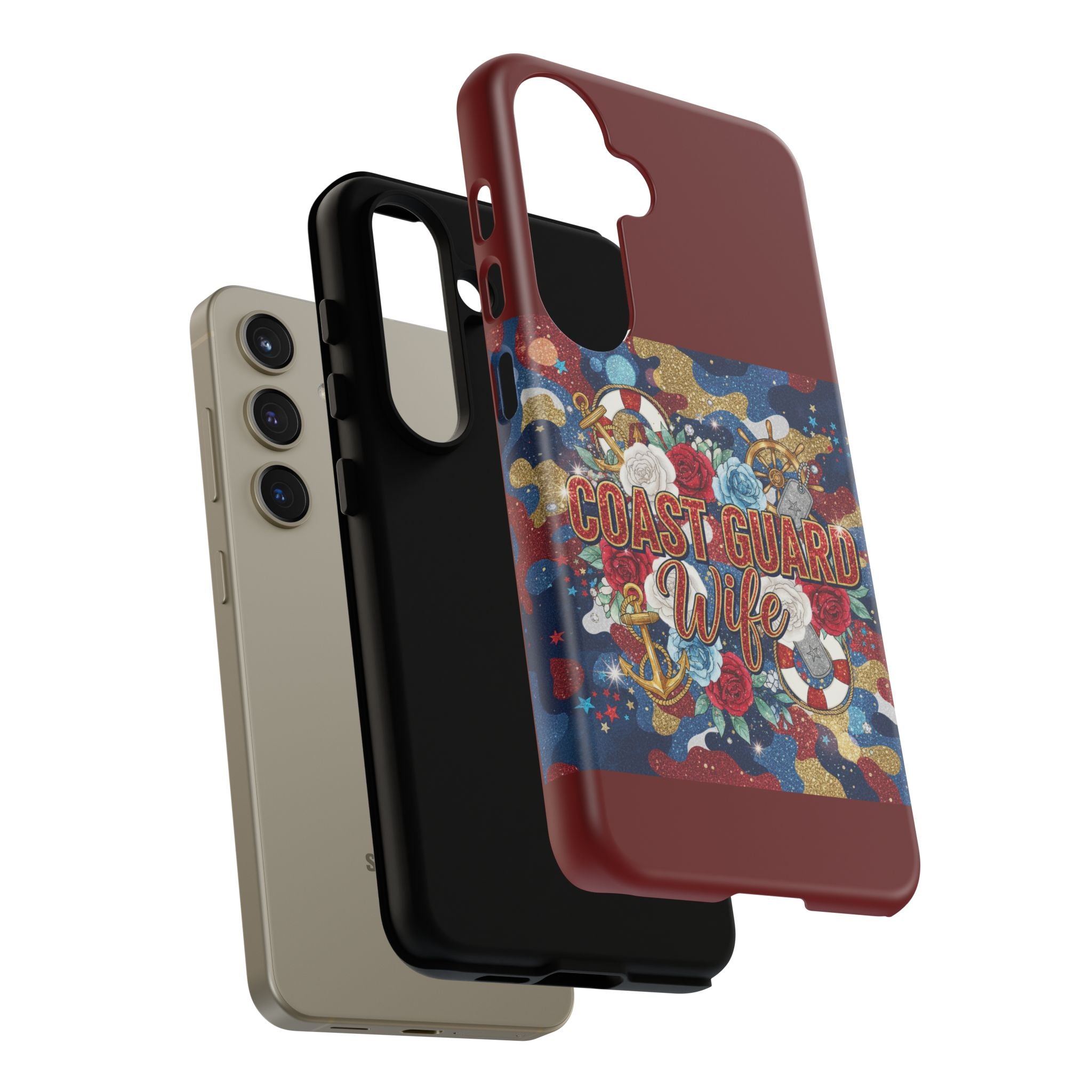Coast Guard Wife Tough Phone Case — Patriotic Anchor & Lifebuoy Design