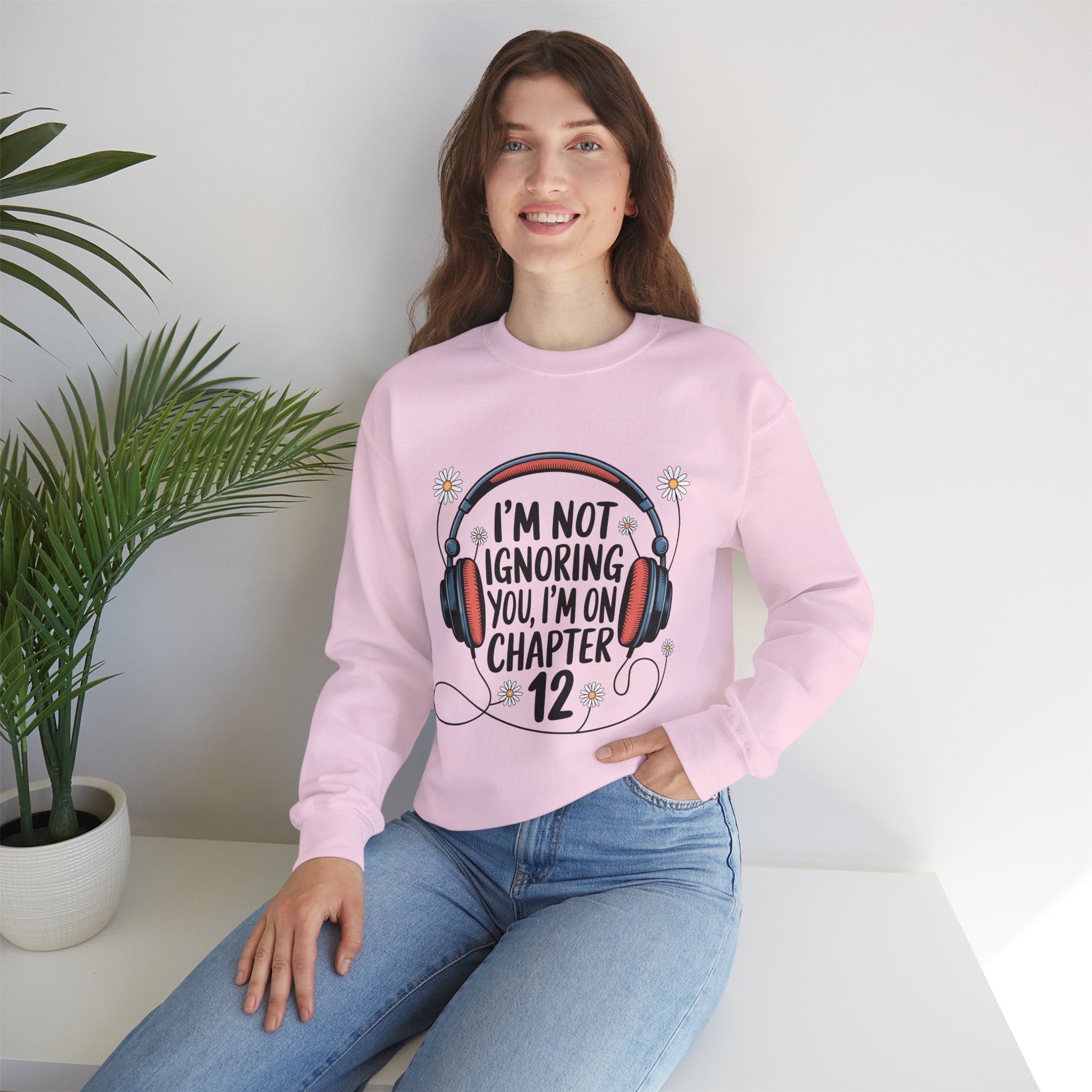 Reader Sweatshirt — “I’m Not Ignoring You, I’m on Chapter 12” Cozy Book Lover Crewneck