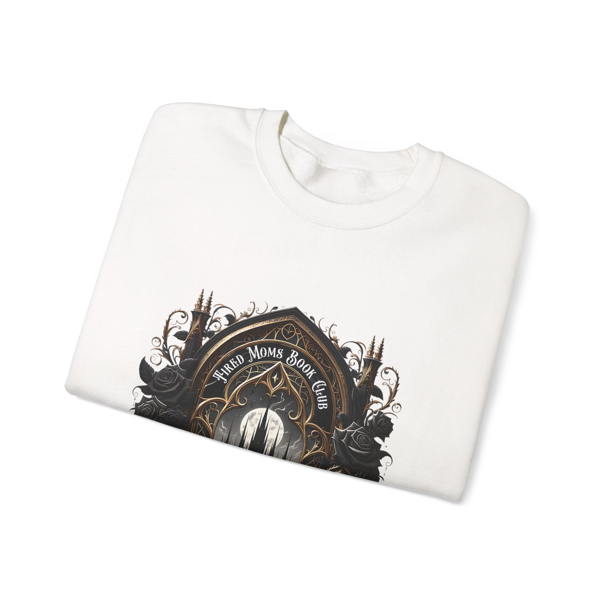 Mystic Library Crewneck Sweatshirt — Gothic 'Seek Silent Wisdom' Design