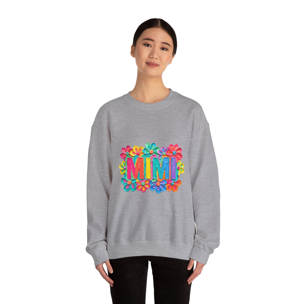 Mimi Floral Crewneck Sweatshirt — Colorful Retro Flower Graphic