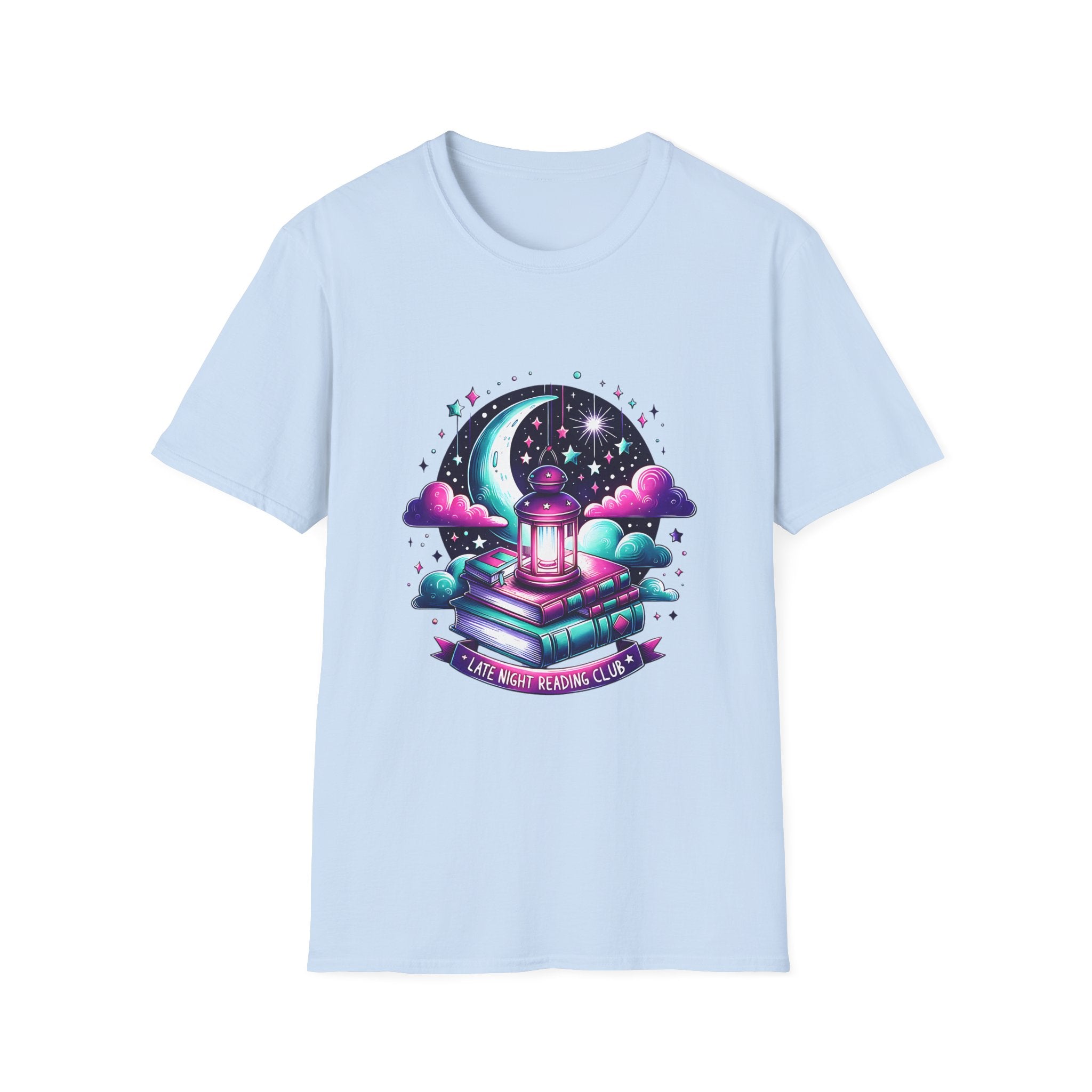 T-Shirt — Moonlit Books Lantern Design ("Let Your Dreams Guide")
