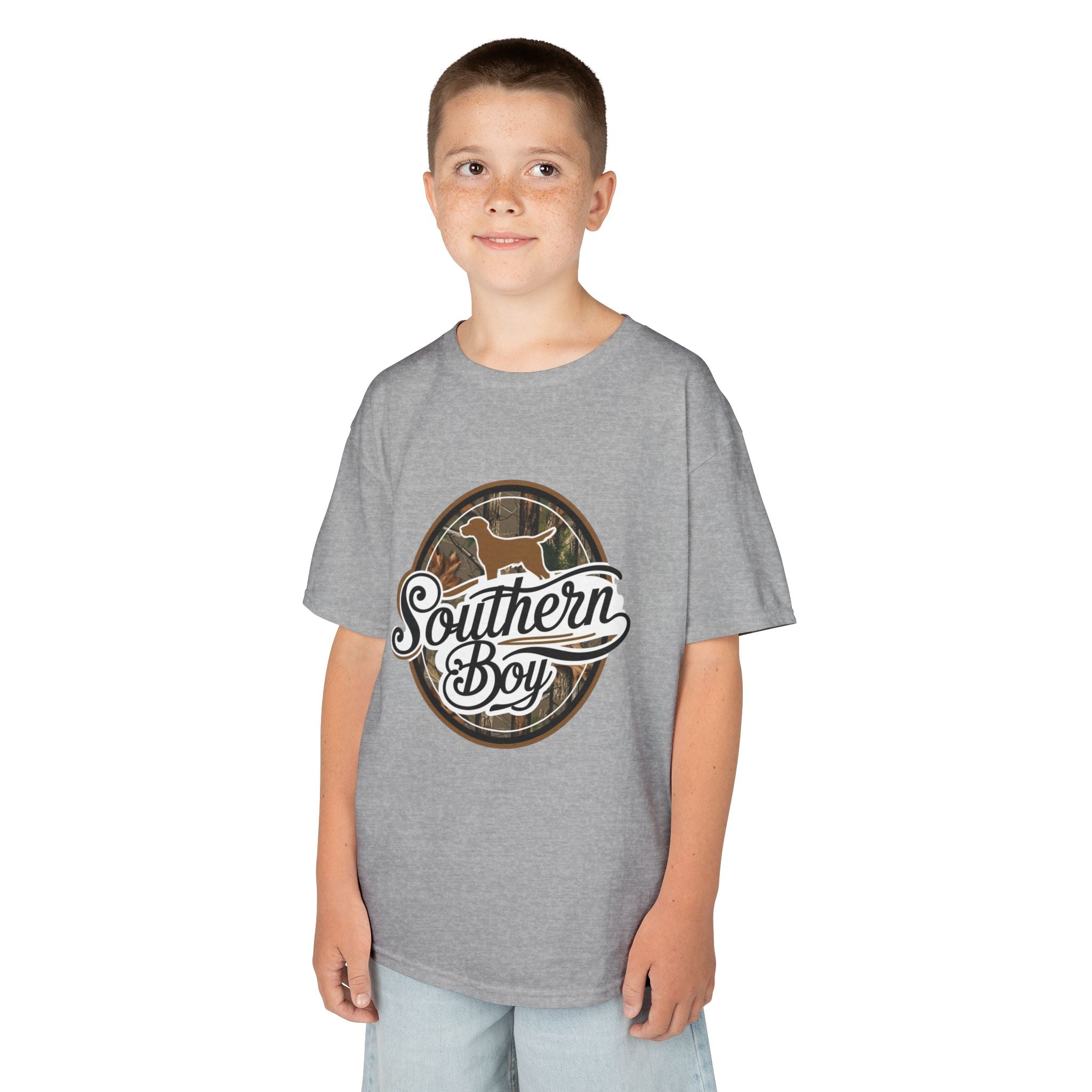 Kids "Southern Boy" Graphic Tee — Rustic Camouflage Horse Design
