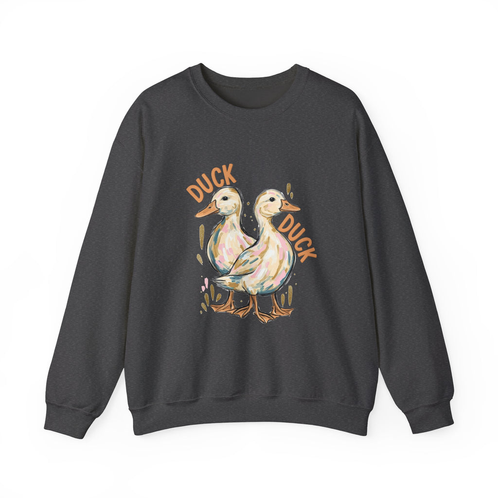 Double-sided Duck Duck Goose Crewneck Sweatshirt – Cute Watercolor Ducks Graphic