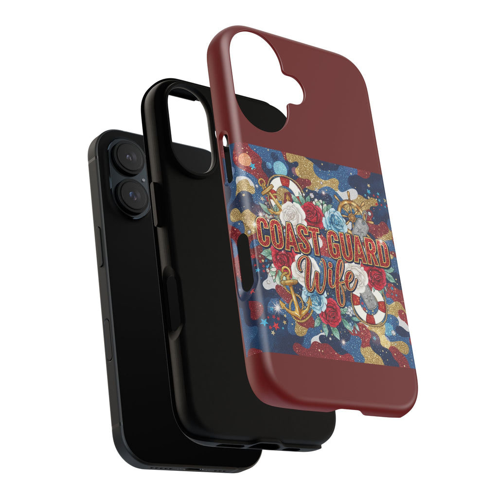 Coast Guard Wife Tough Phone Case — Patriotic Anchor & Lifebuoy Design