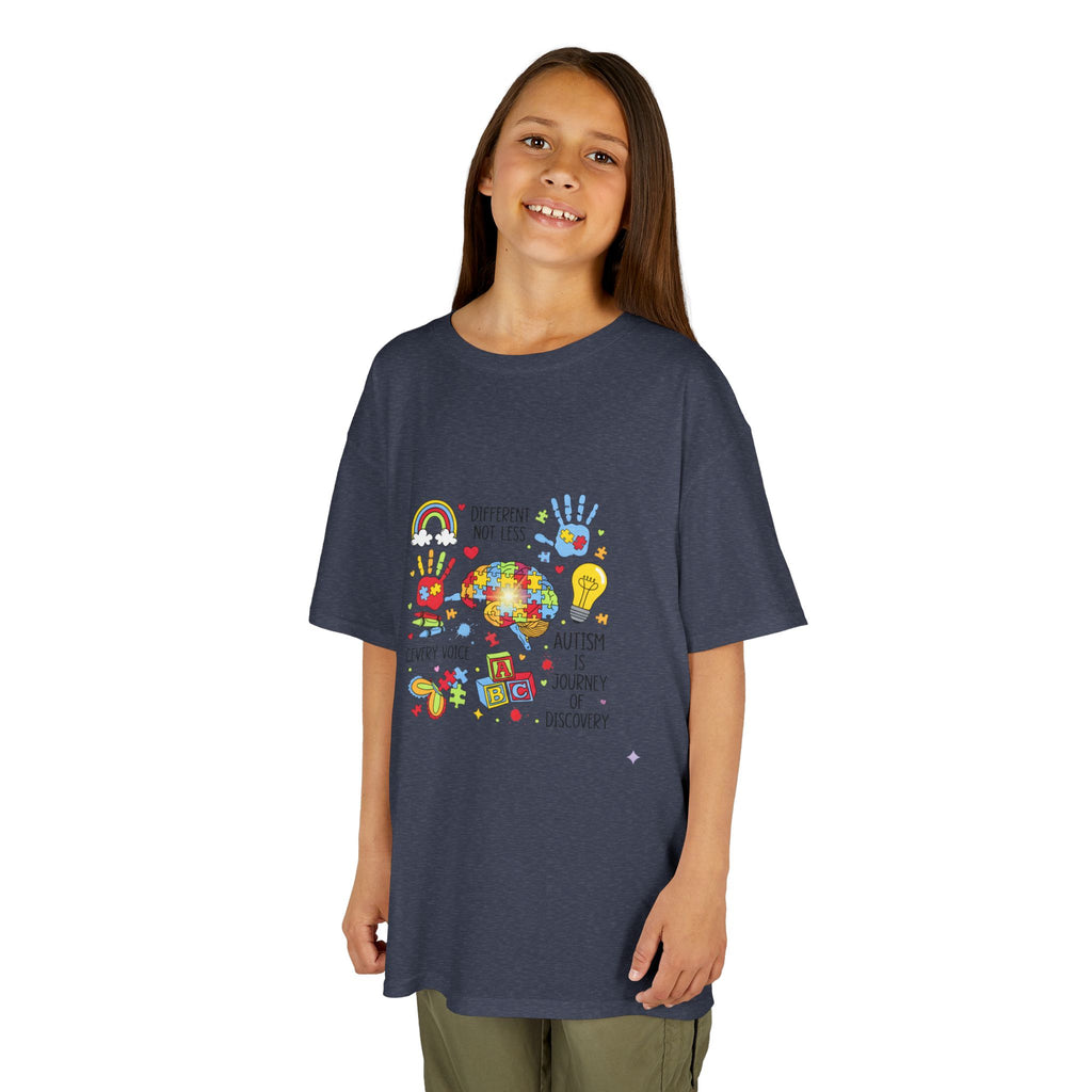 Autism Awareness Kids Tee — Colorful Puzzle Heart & Hands Design