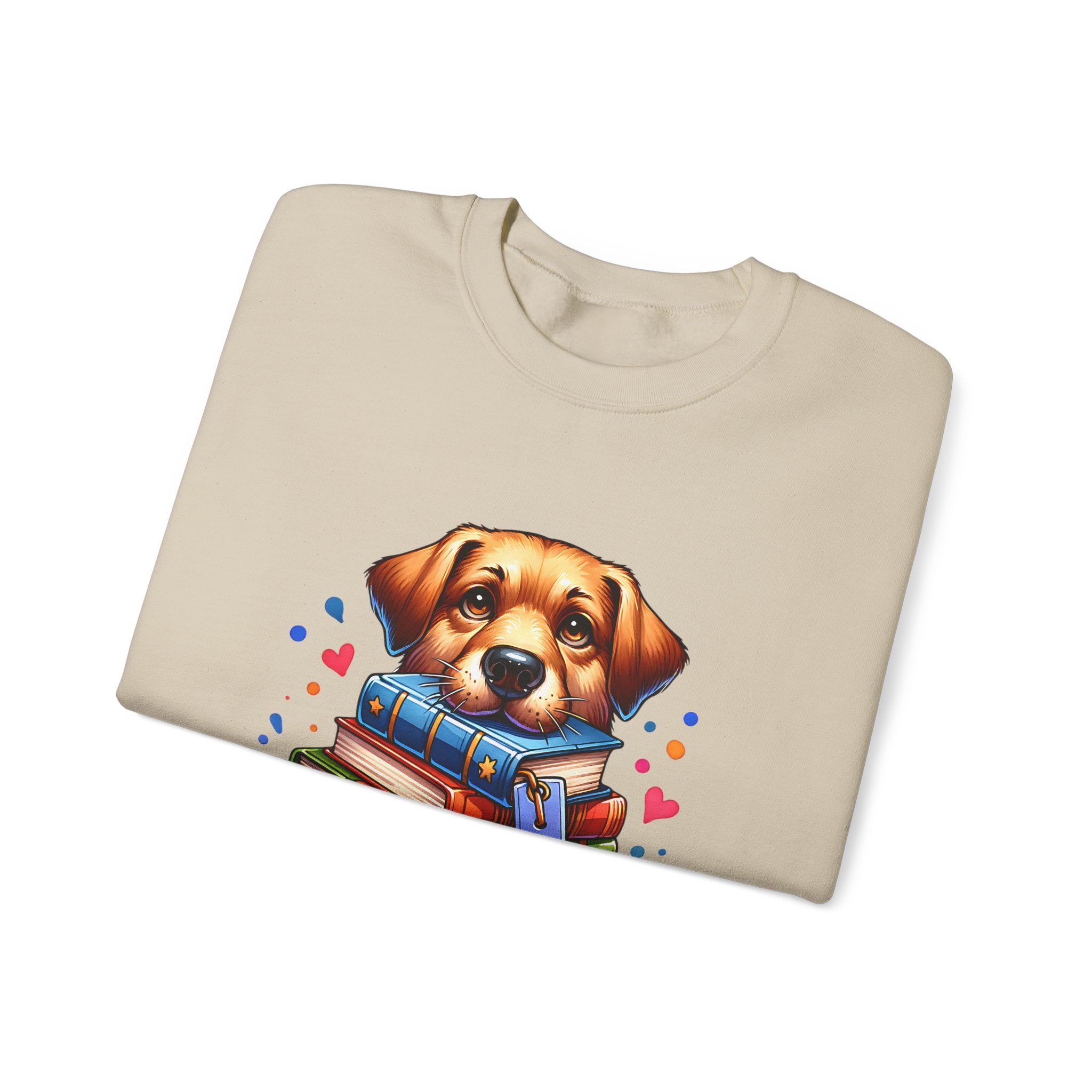Dog Ate My Homework Sweatshirt — Cute Puppy & Books Back-to-School Crewneck