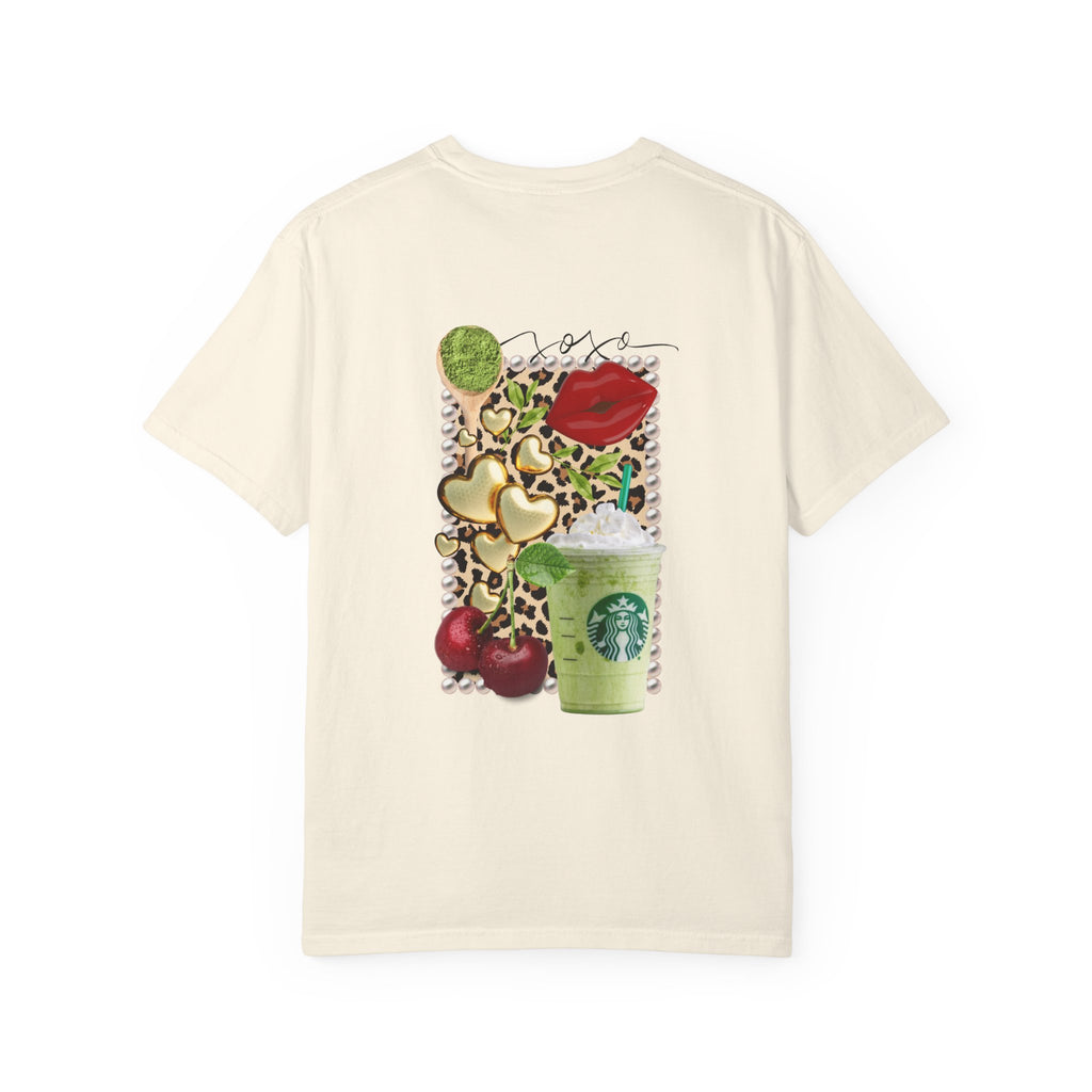 T-Shirt — "I Love You For Matcha" Graphic Tee with Leopard Heart & Matcha Cup