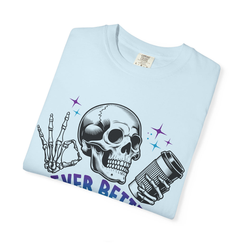 Never Better Skull T-Shirt — Vintage Skull Holding Can Graphic Tee