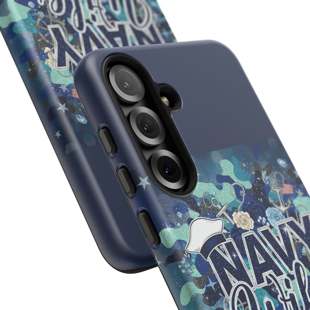 Navy Wife Tough Phone Case — Camouflage Military Tribute Protective Cover