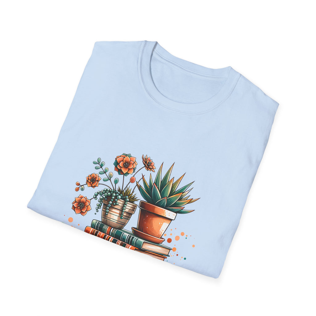 Book Lover T-Shirt — "Just a Girl Who Loves Books" Floral Stack Tee