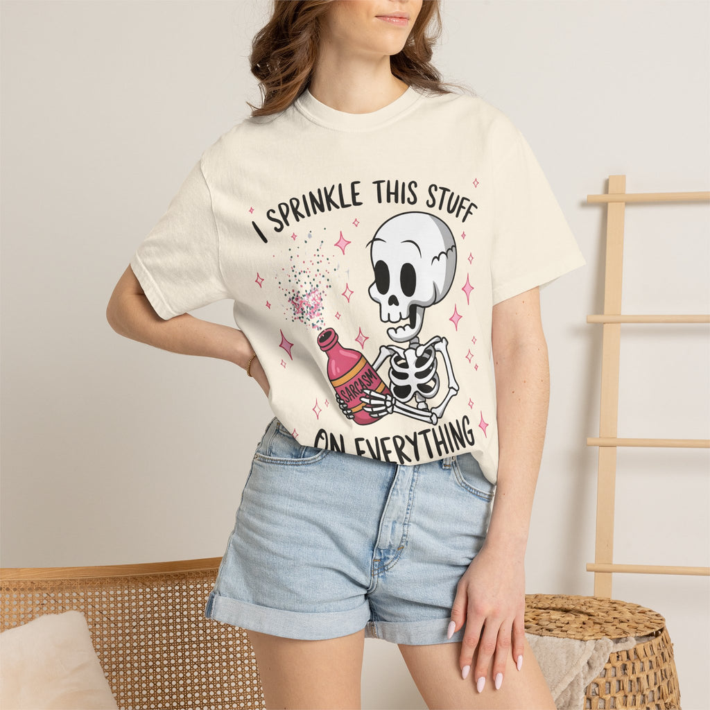 Skeleton Sprinkles T-Shirt — "I Sprinkle This Stuff On Everything" Cute Goth Graphic Tee