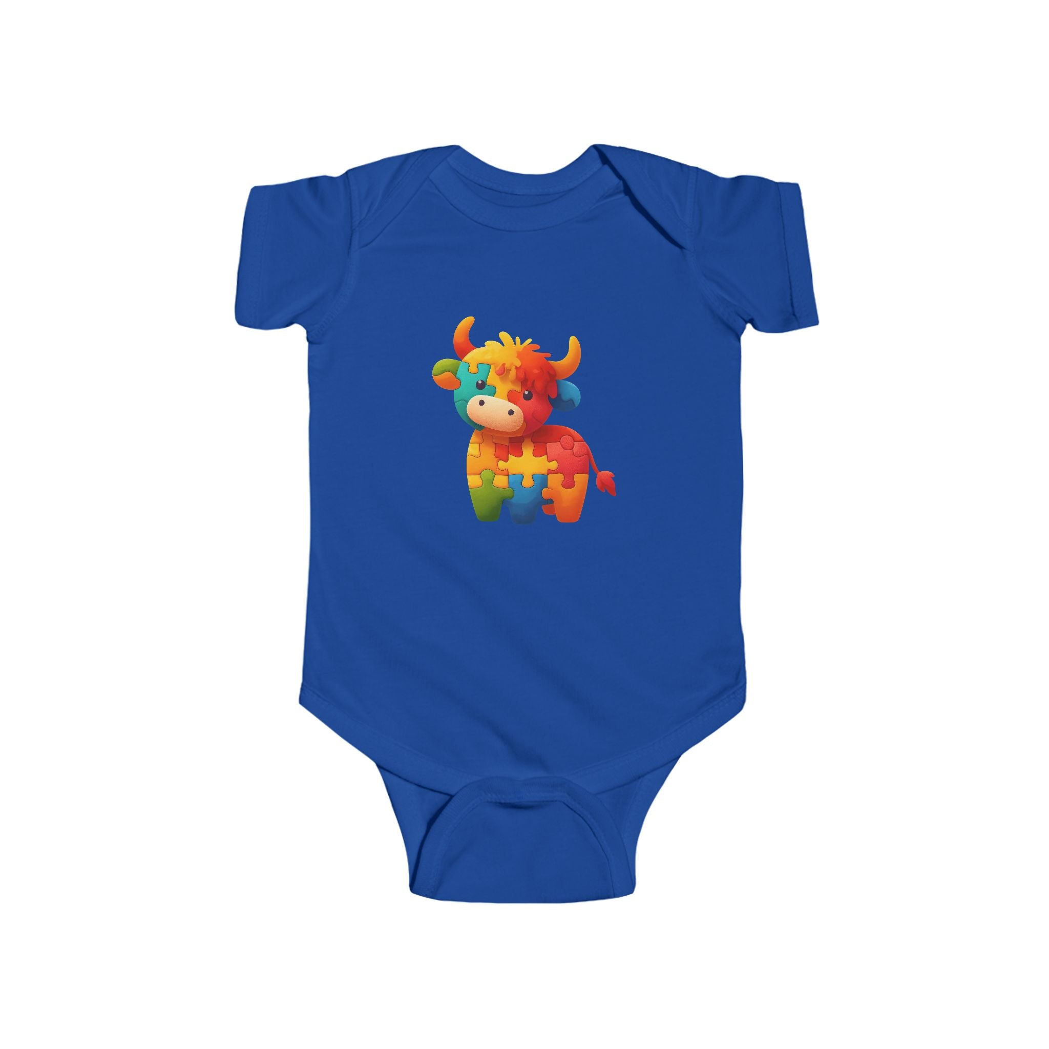 Autism Awareness Puzzle Cow Infant Bodysuit
