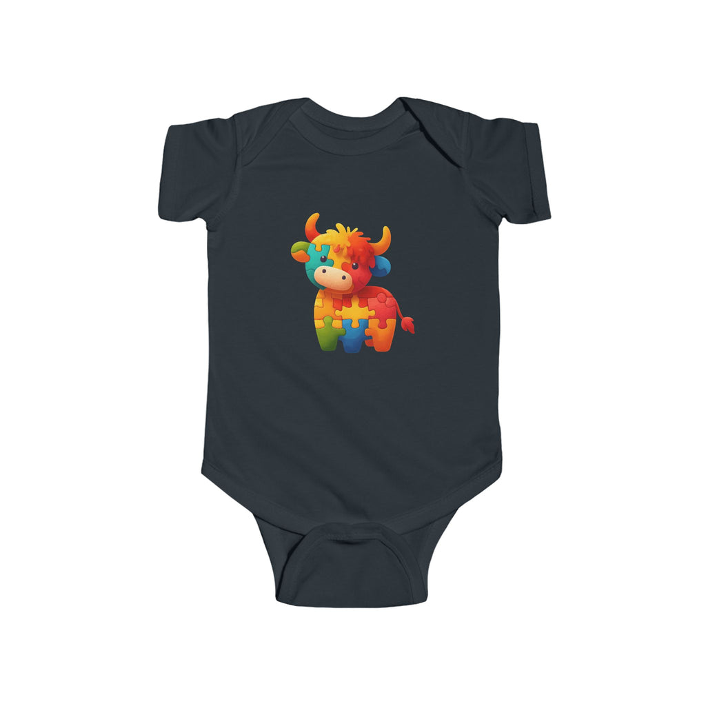 Autism Awareness Puzzle Cow Infant Bodysuit