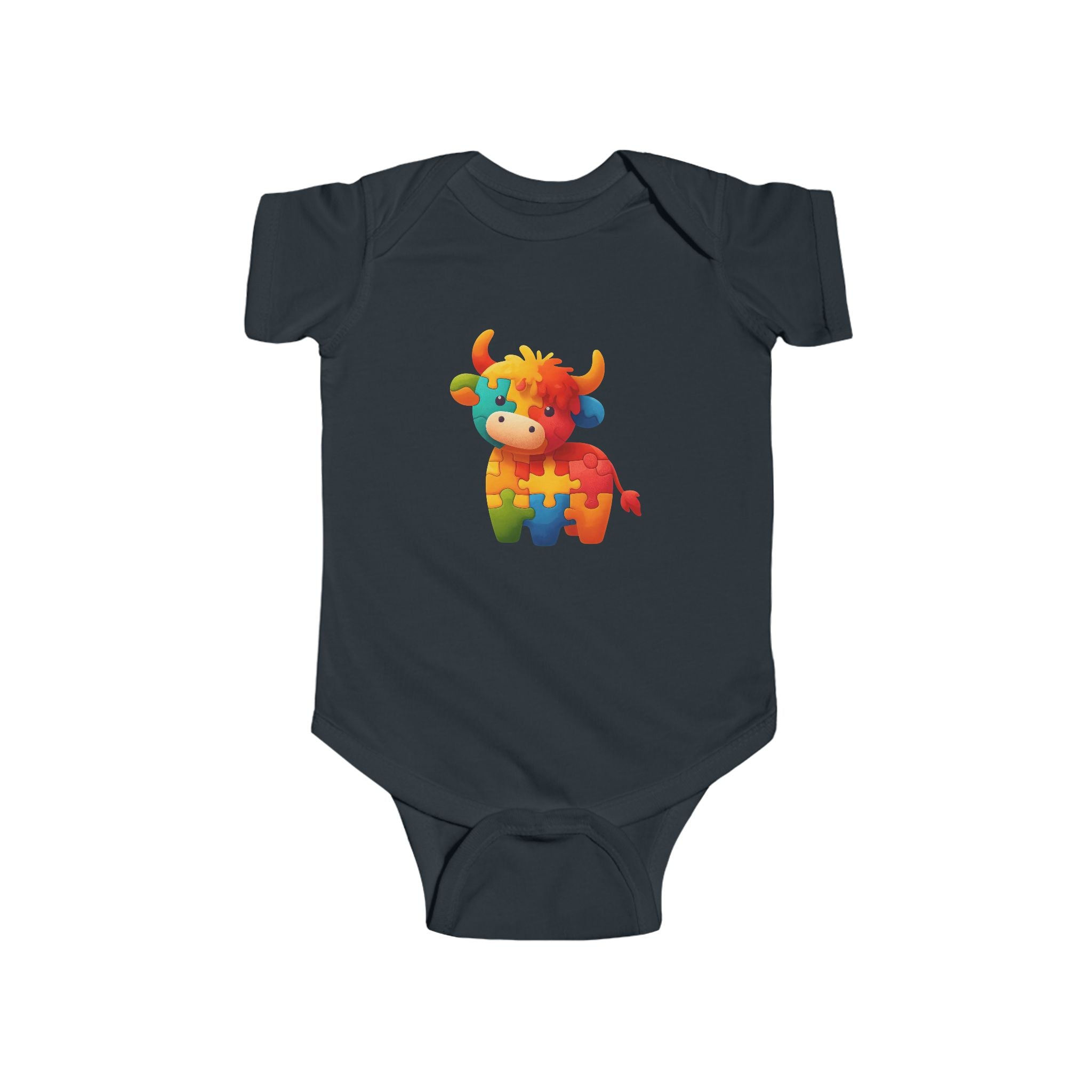 Autism Awareness Puzzle Cow Infant Bodysuit