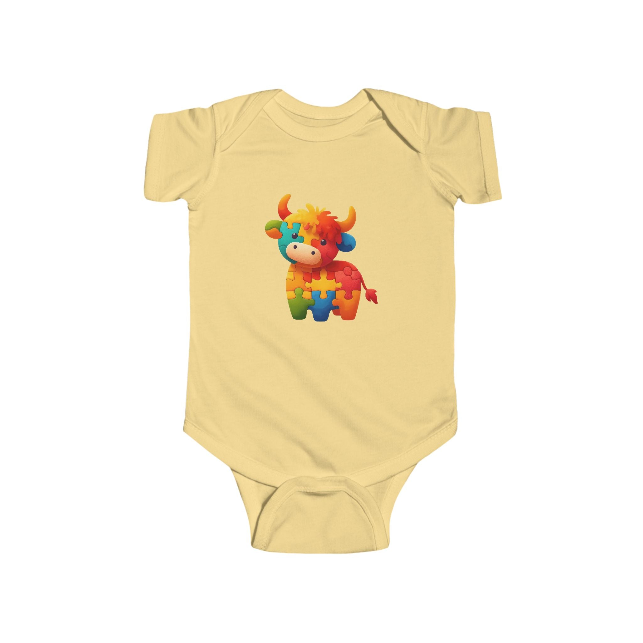 Autism Awareness Puzzle Cow Infant Bodysuit