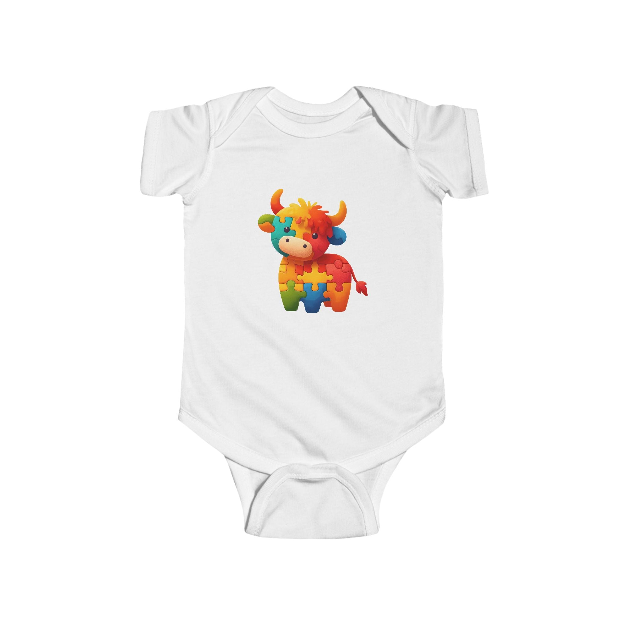 Autism Awareness Puzzle Cow Infant Bodysuit