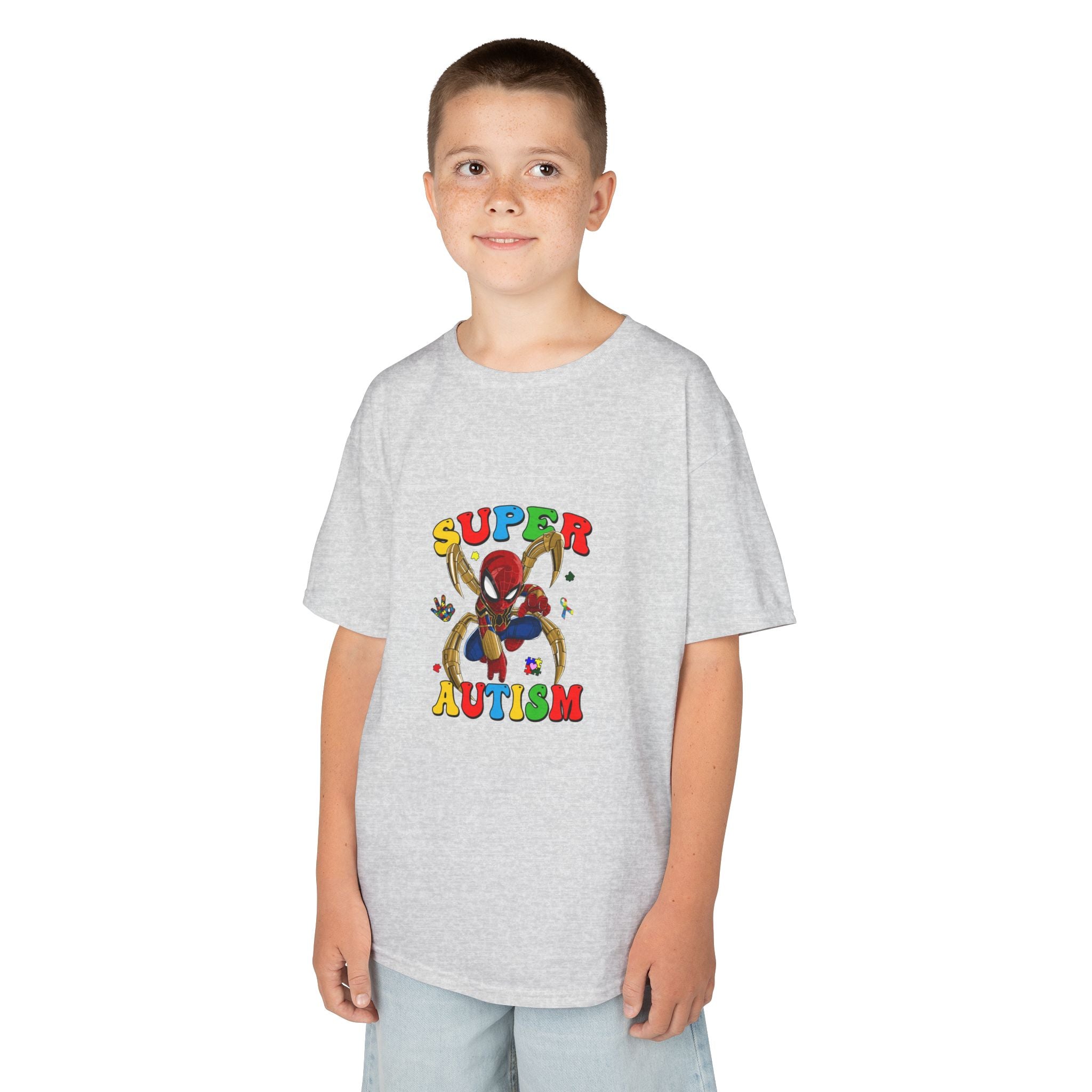 Kids T-Shirt — "Super Autism" Colorful Puzzle Bunny Tee