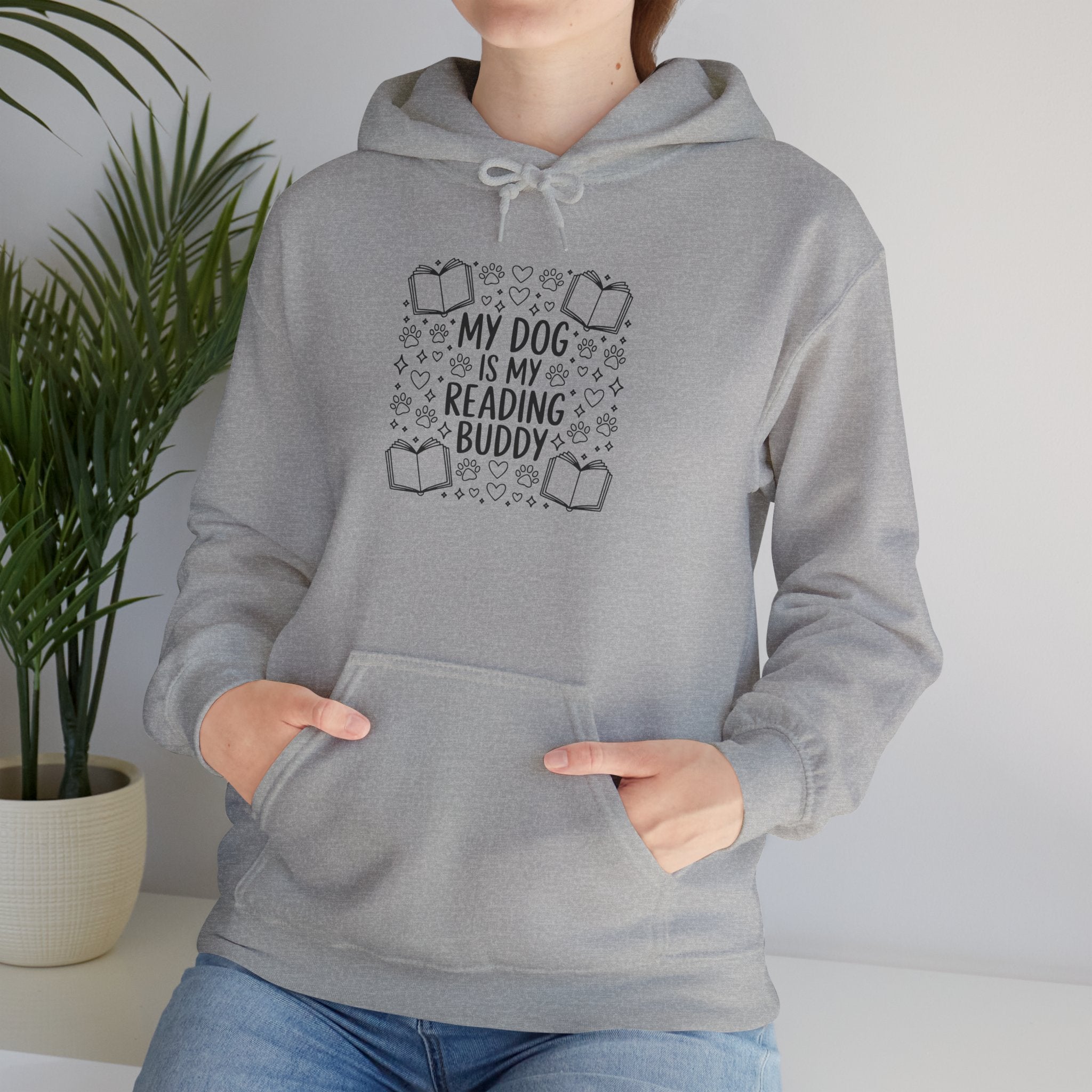 My Dog Is My Reading Buddy Hoodie — Cozy Pet Lover Sweatshirt