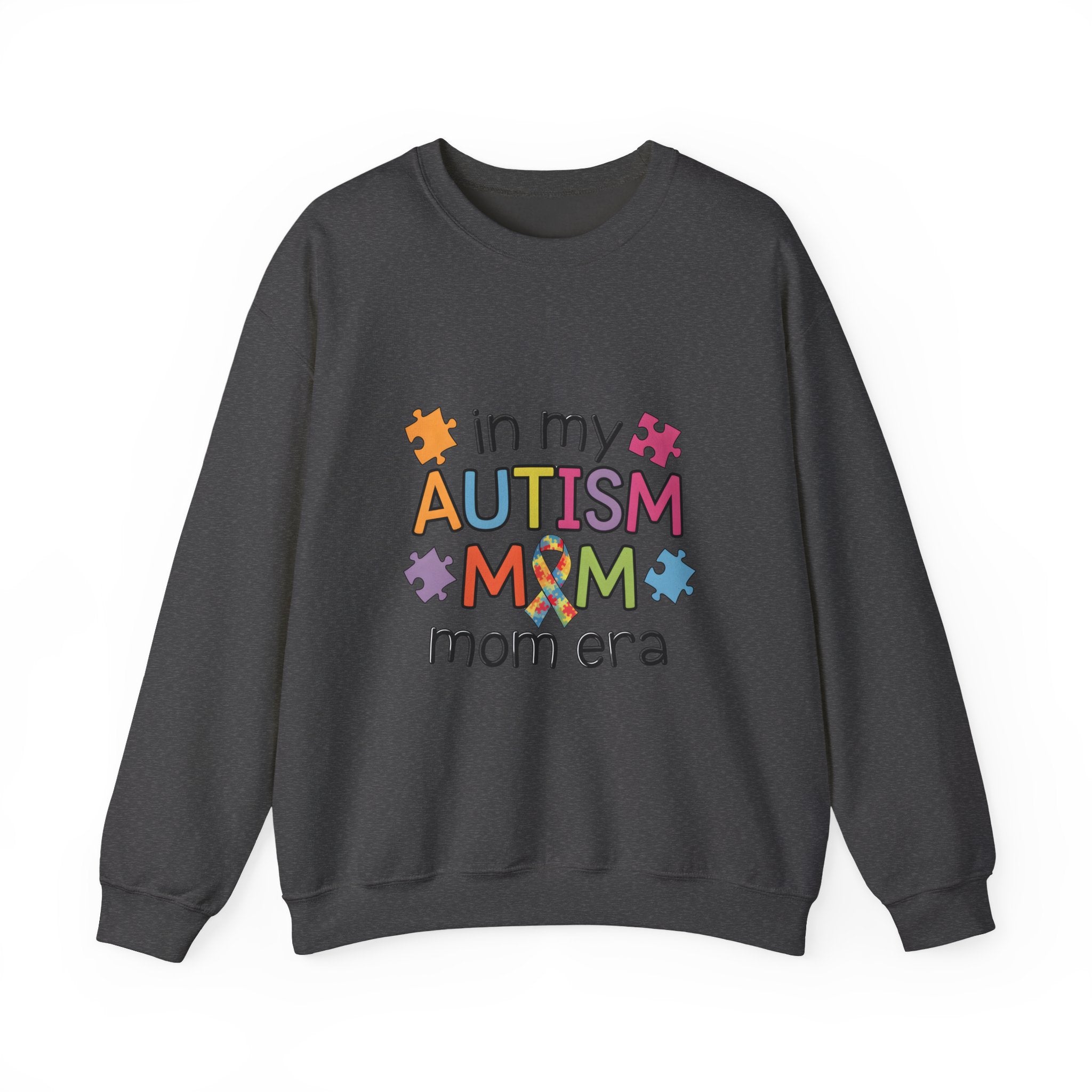 Autism Mom Crewneck Sweatshirt — "In My Autism Mom Era" Pullover with Puzzle Piece Design
