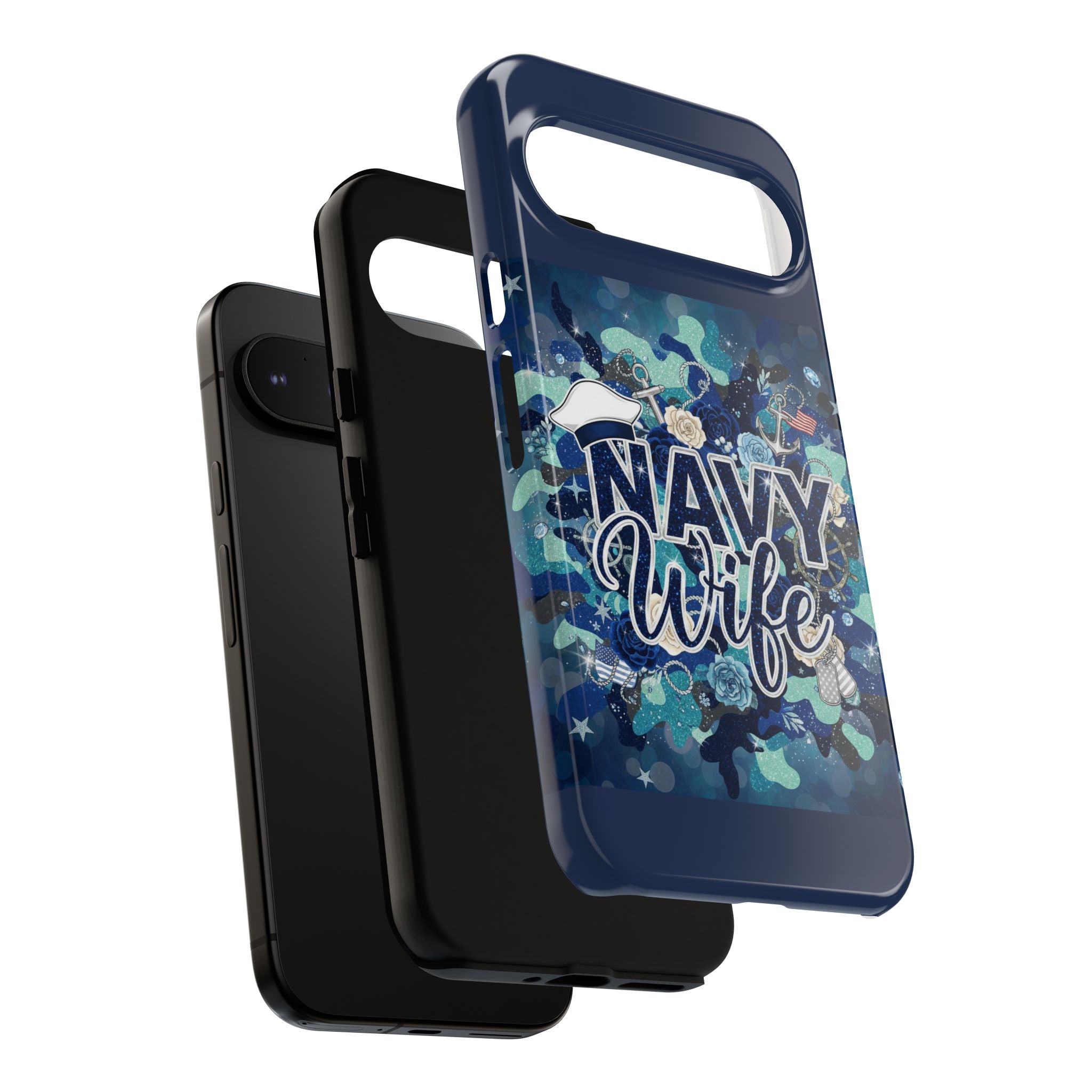 Navy Wife Tough Phone Case — Camouflage Military Tribute Protective Cover