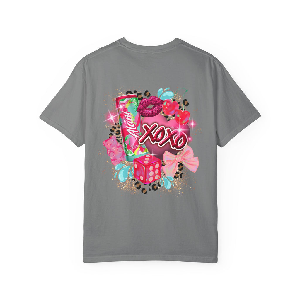 Alani Nu Graphic T-Shirt — Pink XOXO Candy & Lip Design