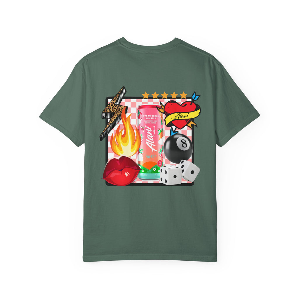 Graphic T-Shirt — Retro Tattoo Collage with 'Aloha Nui' Can