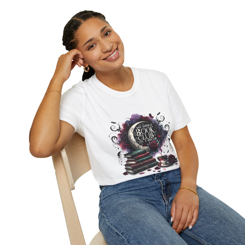 Book Club T-Shirt — Cozy Stack of Books & Tea Graphic