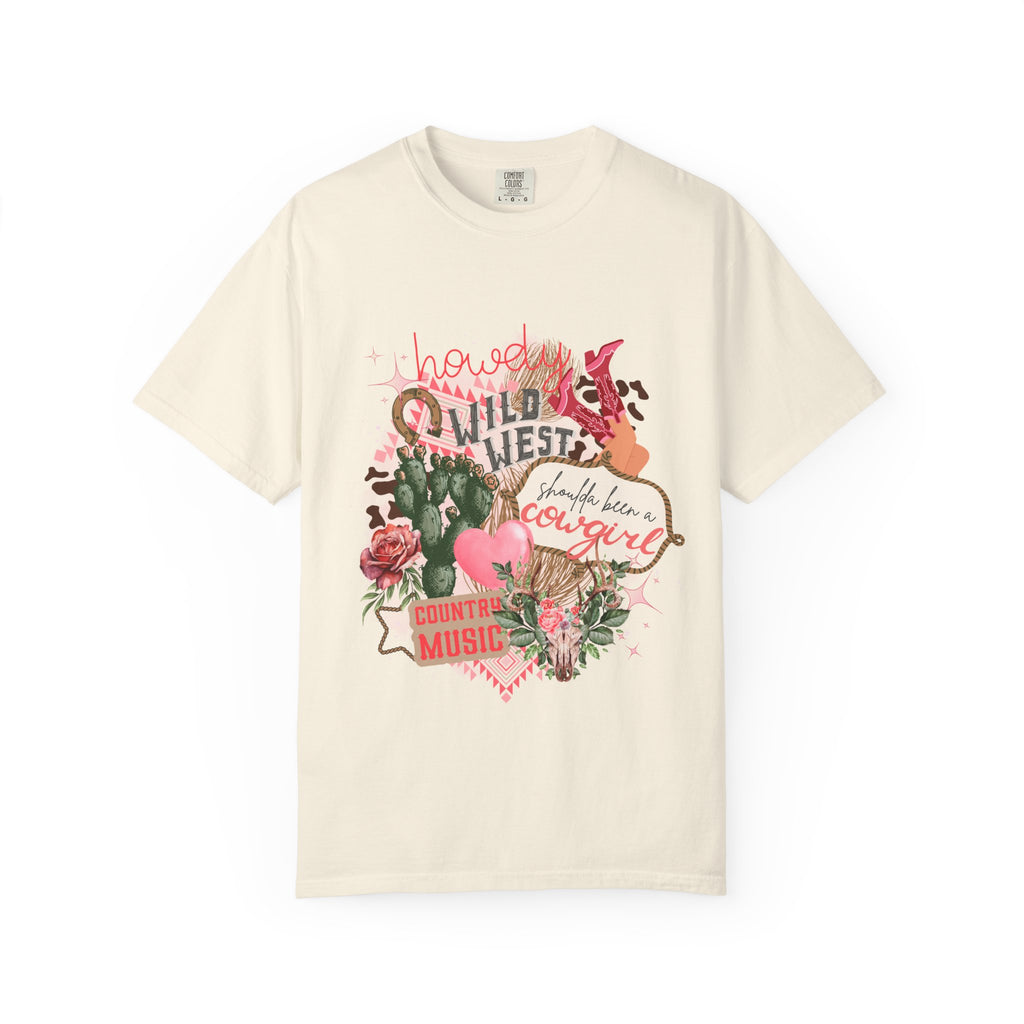Cowgirl Country Music T-Shirt — Wild West Floral "Howdy" Graphic Tee