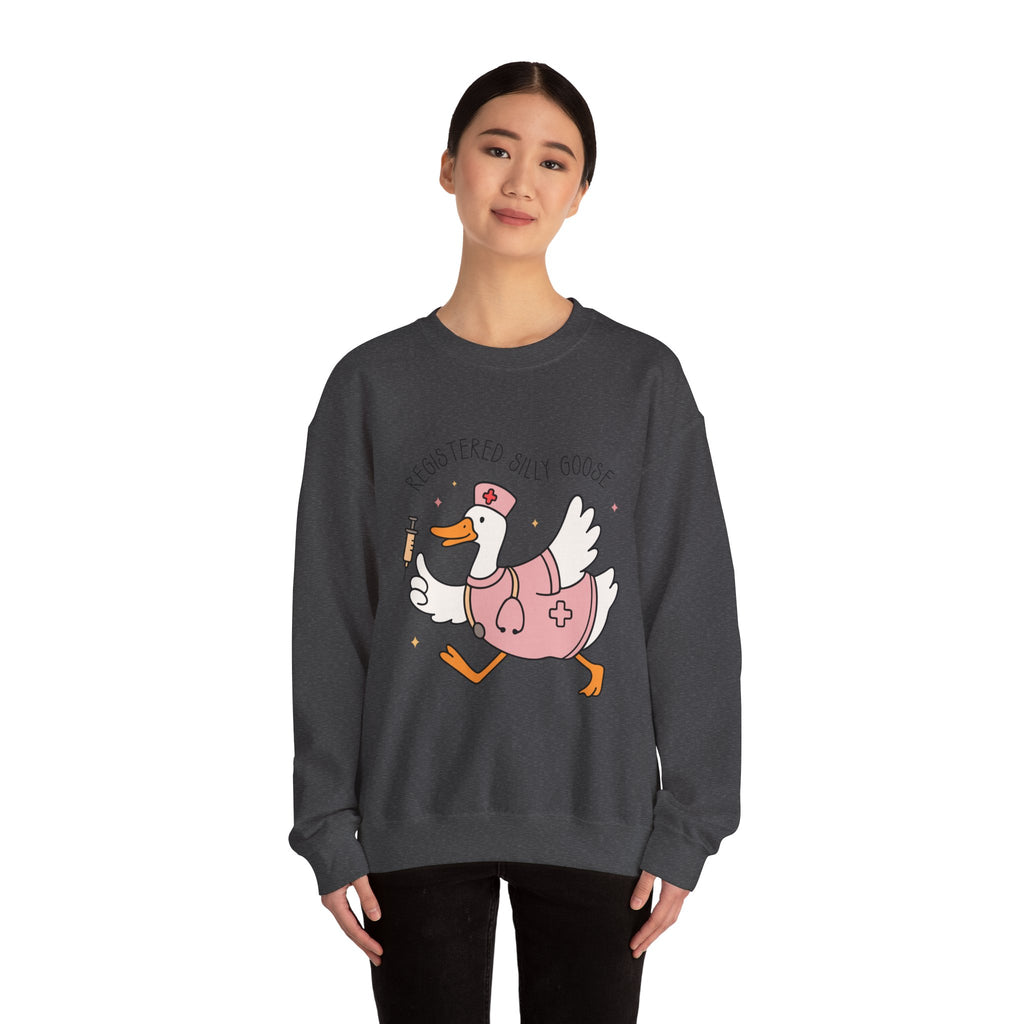 Registered Silly Goose Sweatshirt — Cute Nurse Goose Graphic Crewneck