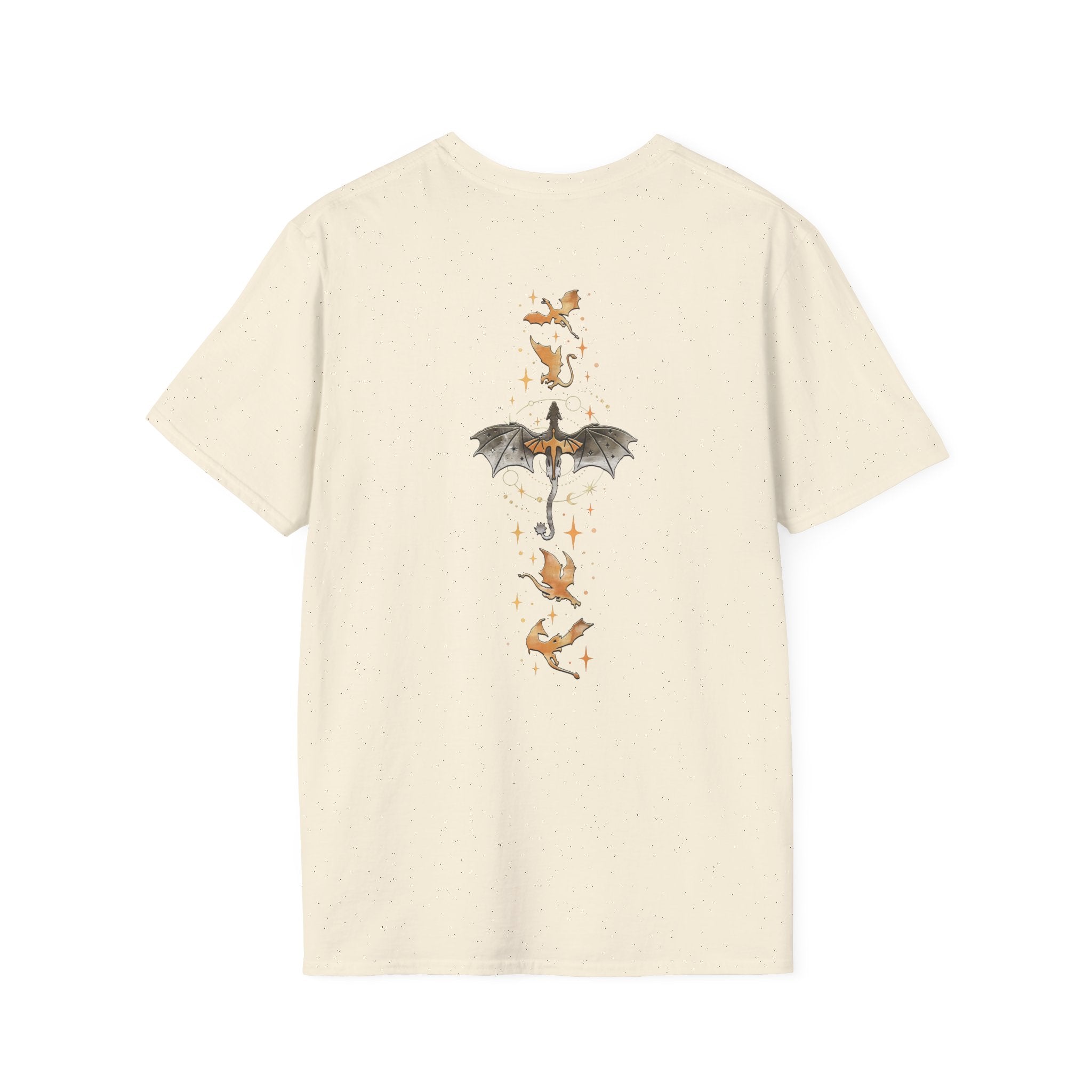 Book Dragon T-Shirt — Vintage Magical Books & Bat Illustration