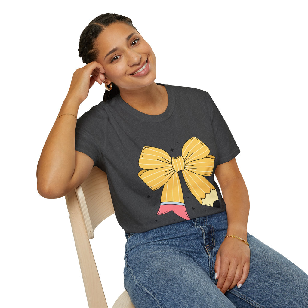 Pencil Bow T-Shirt — Cute School Teacher Gift Tee